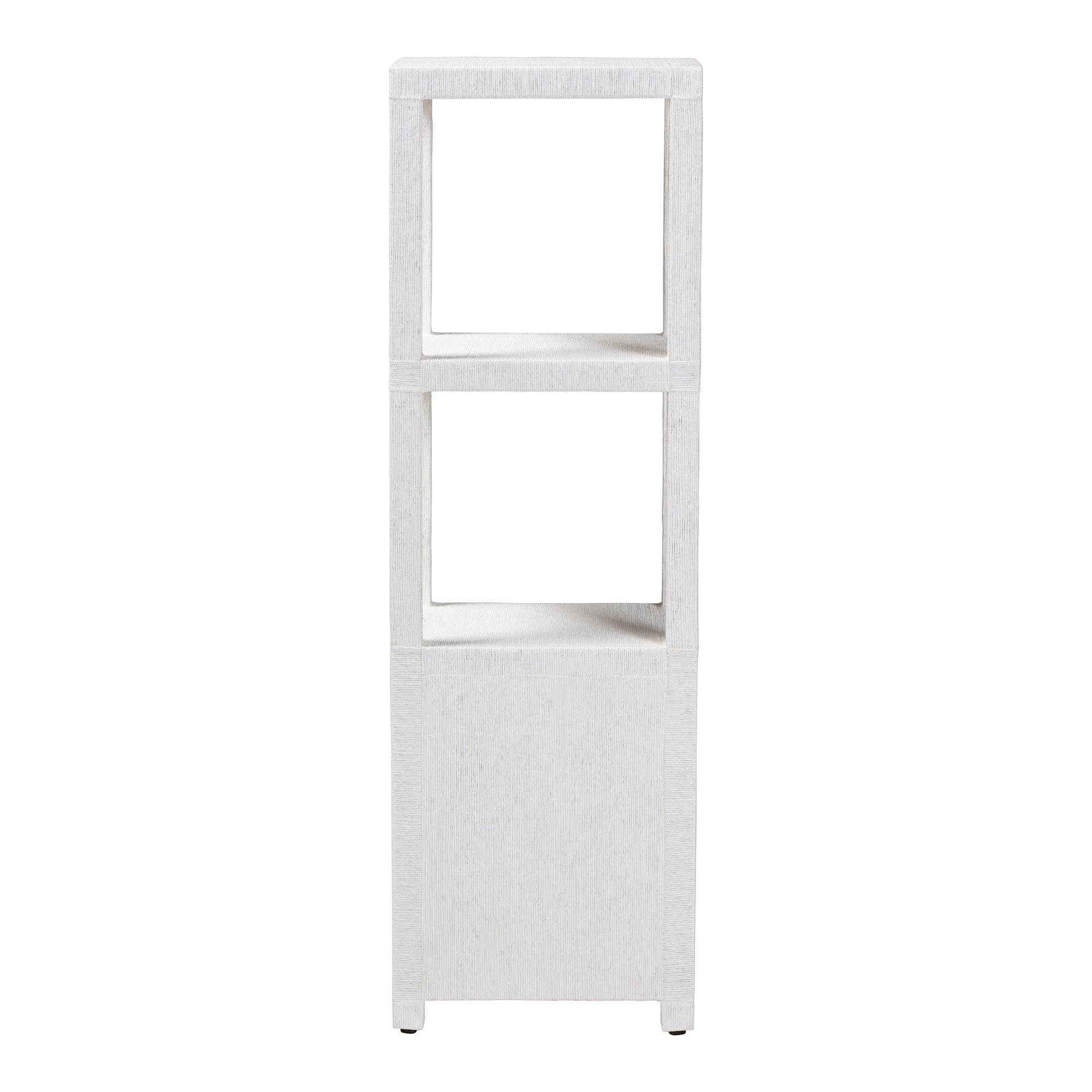 bali & pari Xavier Grasscloth Tall Storage Cabinet - Woven Accent Displaying Tower Bookcase with Open Shelves and Drawers, Space-Saving Organizer for Living Room, Bedroom, or Entryway