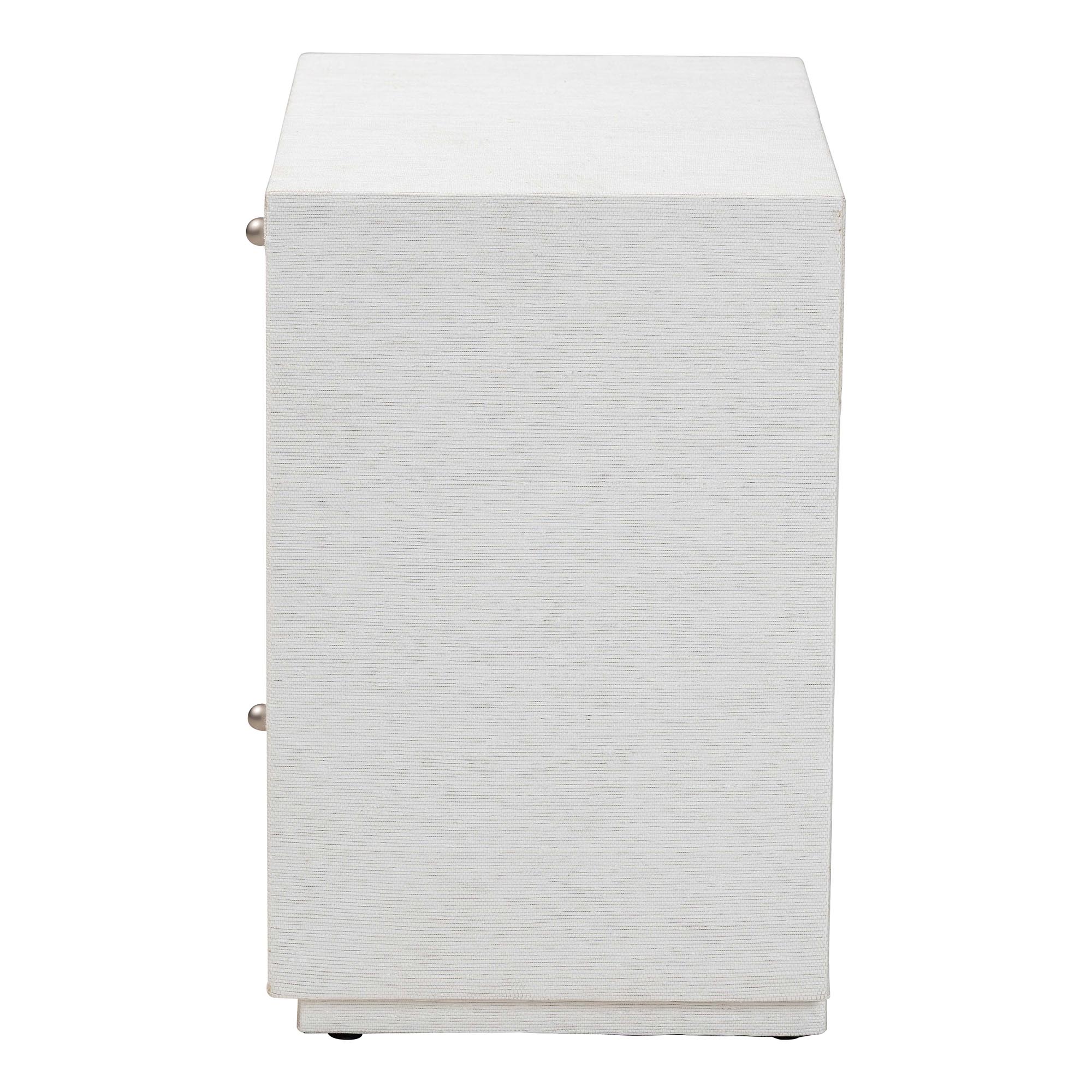 bali & pari Kai Grasscloth End Table - 2-Drawer Accent Table or Nightstand with Open Shelf, Handwoven Decor for Bedroom or Living Room