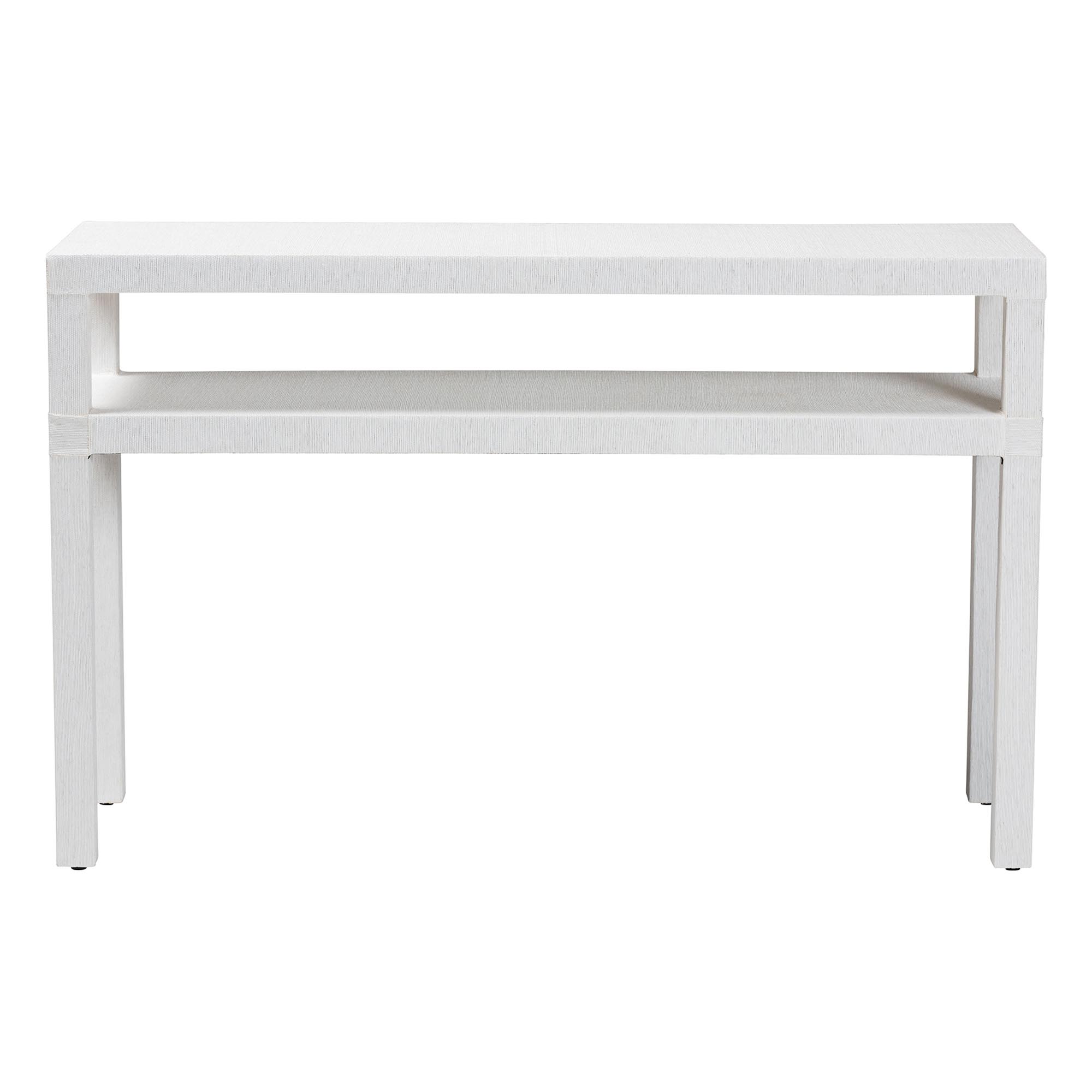 bali & pari Gale Natural Grasscloth Console Table - Two-Tier Entryway Table with Open Shelf, Modern Coastal Accent Table for Living Room or Hallway