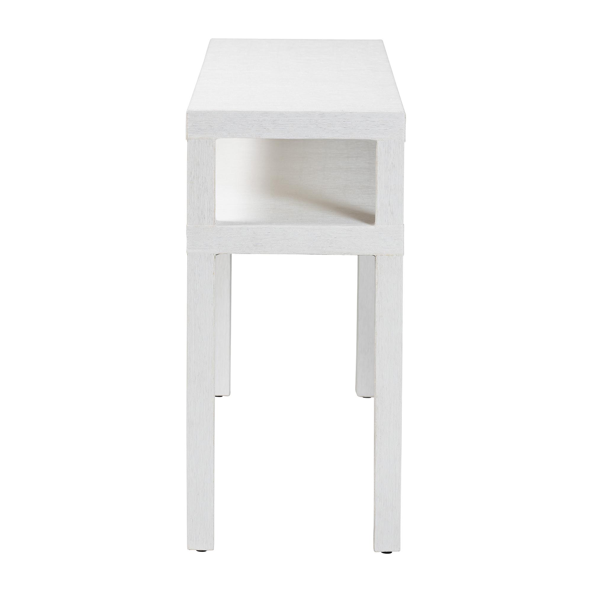 bali & pari Gale Natural Grasscloth Console Table - Two-Tier Entryway Table with Open Shelf, Modern Coastal Accent Table for Living Room or Hallway