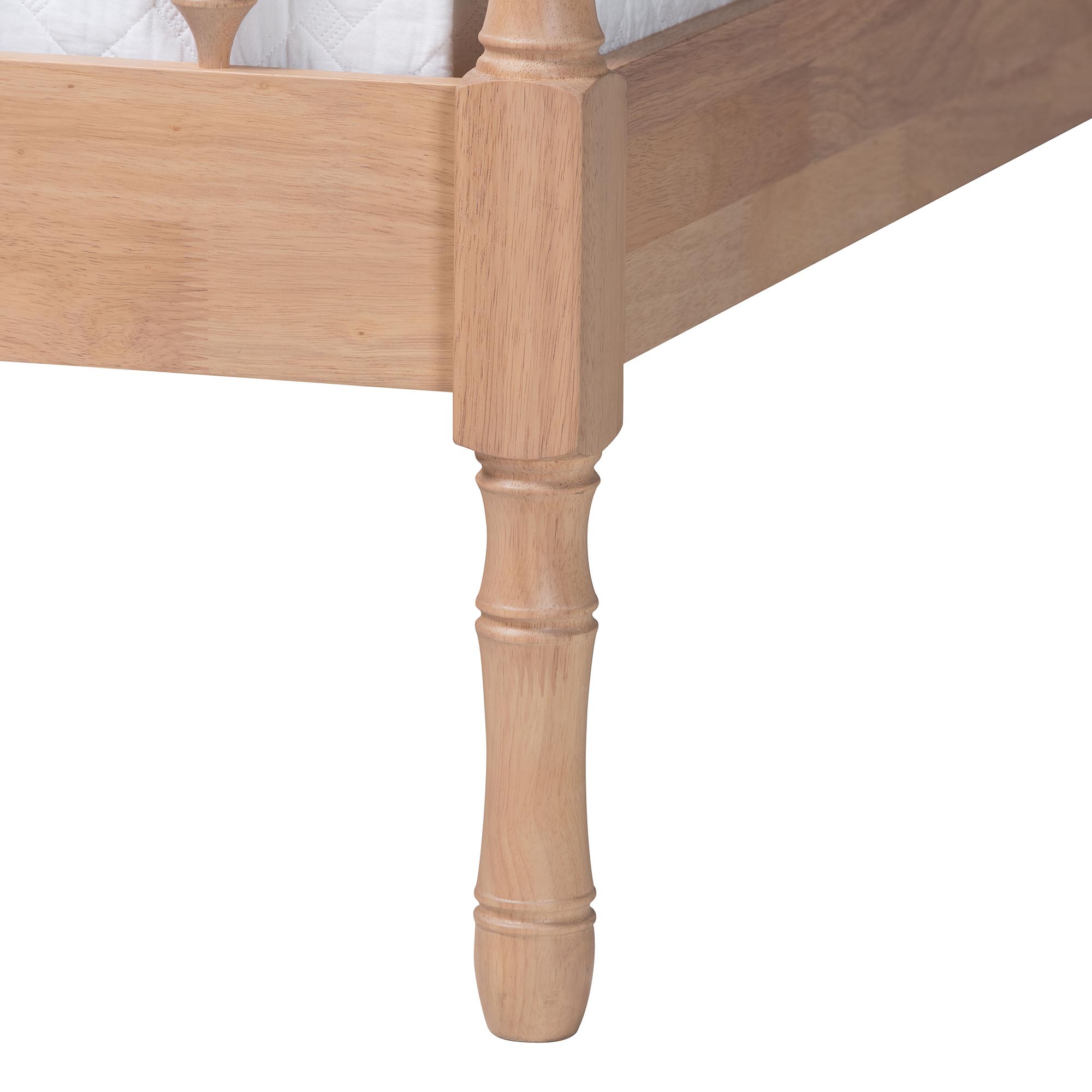 Baxton Studio Laurent Bamboo-Style 5-Piece Bedroom Set - Spindle Platform Bed with Matching Dresser, Chest, and Two Nightstands, Cottage Farmhouse Style, Queen