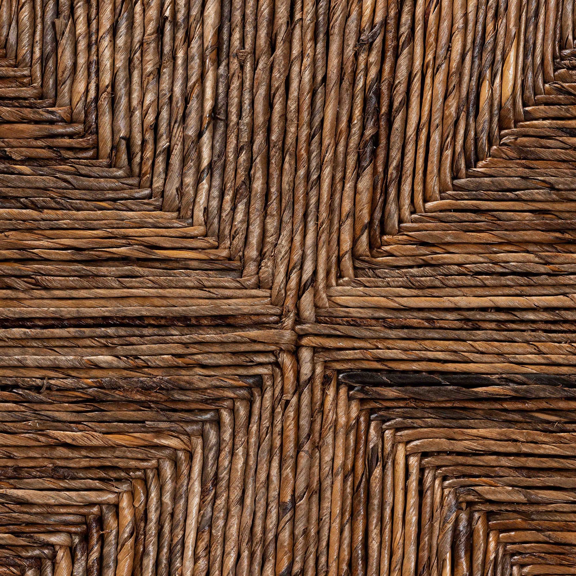 bali & pari Cordoba 2-Piece Handwoven Seagrass Armchairs - Solid Mango Wood Frame Dining Chair with Woven Seat and Backrest, Rustic Boho Style Kitchen or Dining Room Seating, Dark Brown
