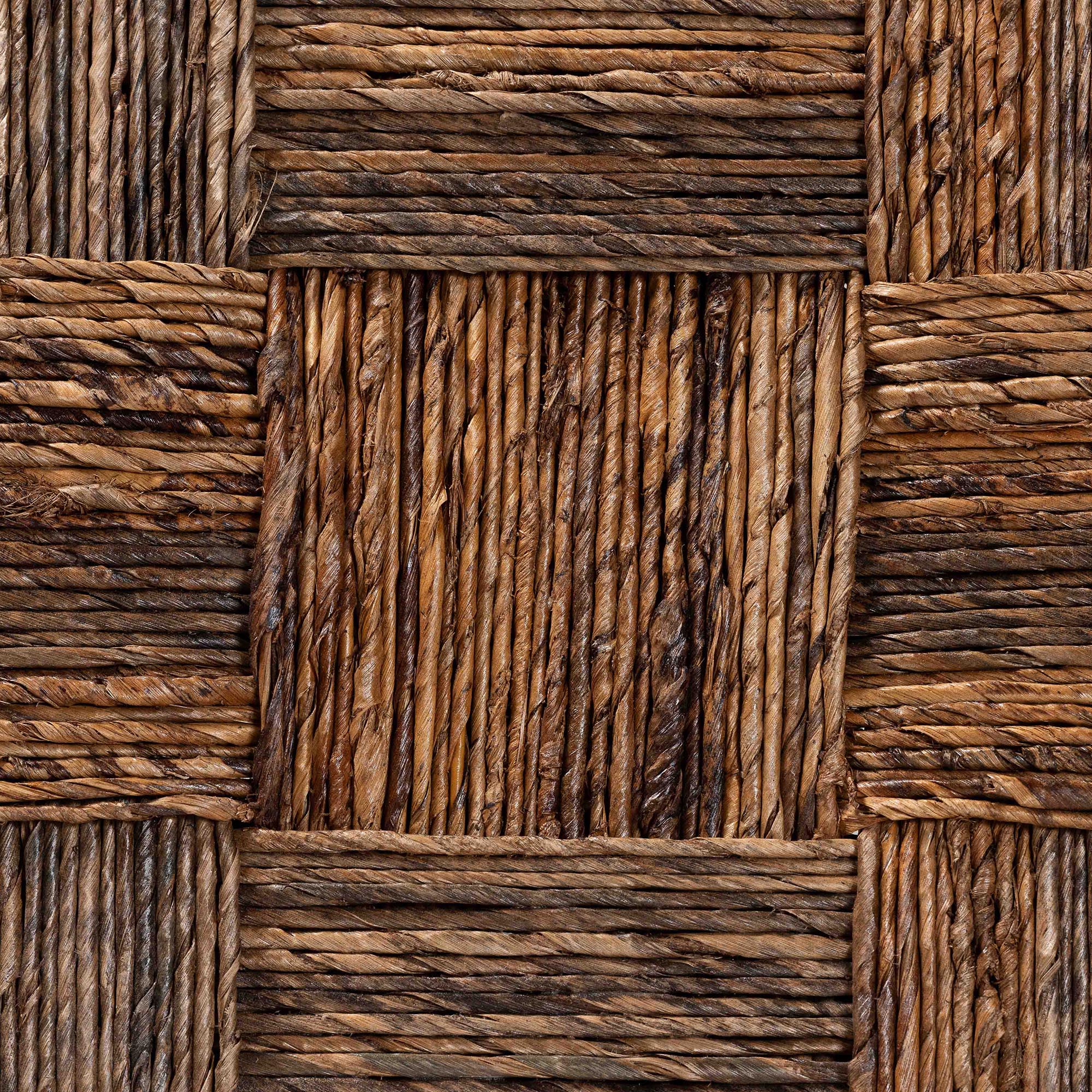 bali & pari Raniya 2-Piece Handwoven Seagrass Armchairs - Solid Mango Wood Frame Dining Chair with Woven Seat and Backrest, Rustic Boho Style Kitchen or Dining Room Seating, Black