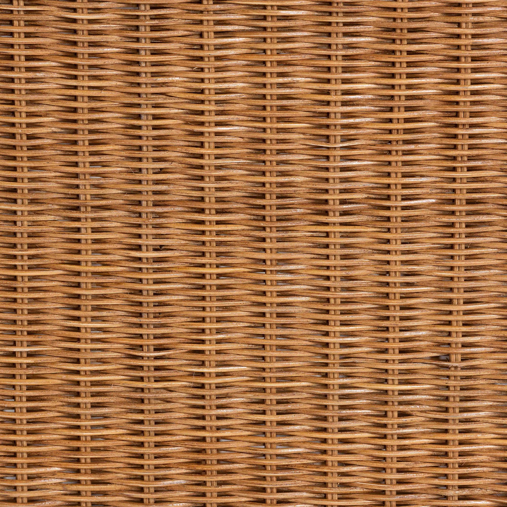 bali & pari Oteria Natural Rattan Coffee Table - Handwoven Wicker Cocktail Table with Scalloped Detailing and Open Shelf, Coastal Boho Living Room Accent