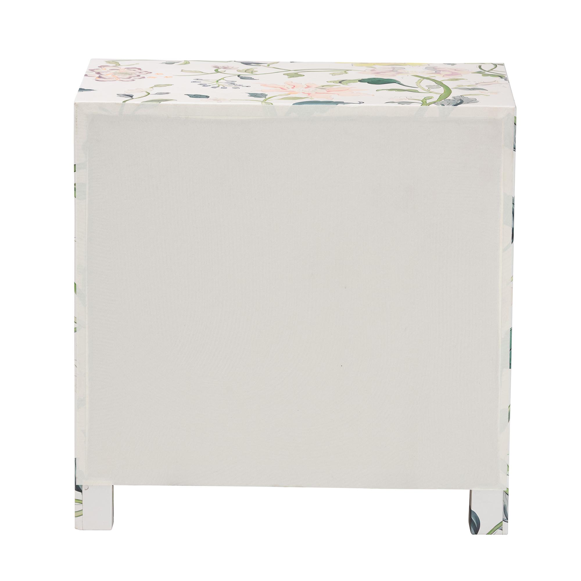 Baxton Studio Connery Floral  End Table - 3-Drawer Decorative Accent Storage Cabinet