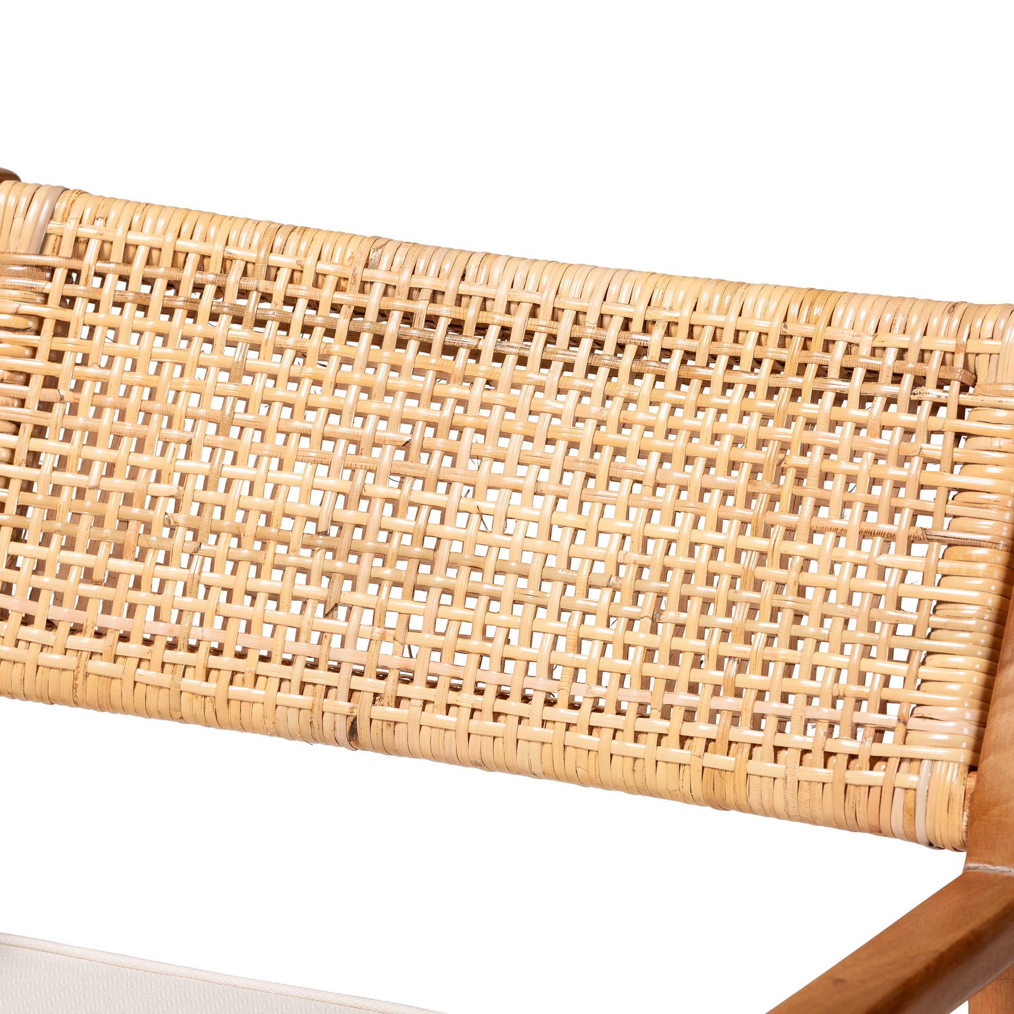 bali & pari Chatura Natural Rattan and Mahogany Wood 2-Piece Dining Armchair Set - Handwoven Wicker Dining Chair with Angled Back, Coastal Boho Seating for Dining or Kitchen
