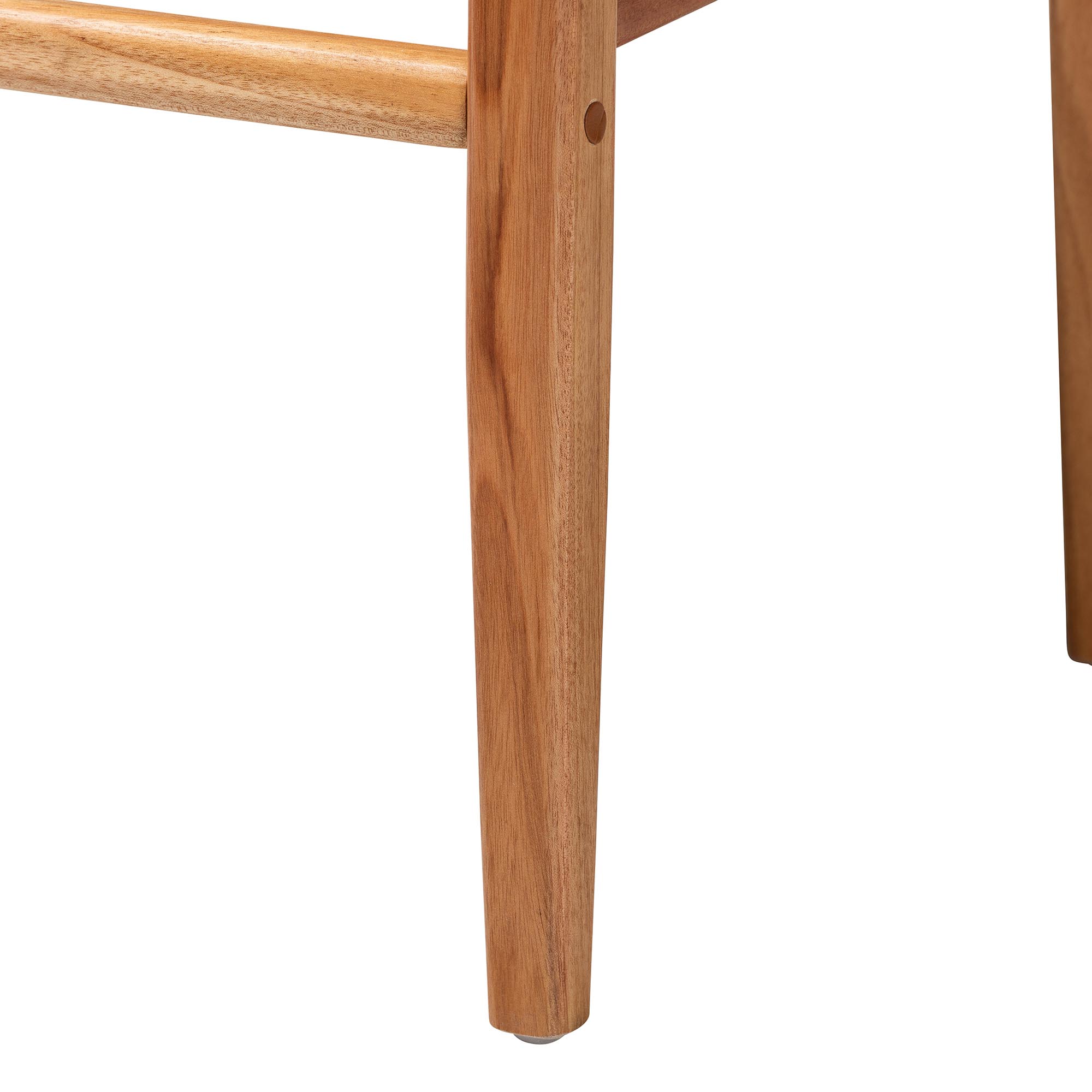 bali & pari Chatura Natural Rattan and Mahogany Wood 2-Piece Dining Armchair Set - Handwoven Wicker Dining Chair with Angled Back, Coastal Boho Seating for Dining or Kitchen