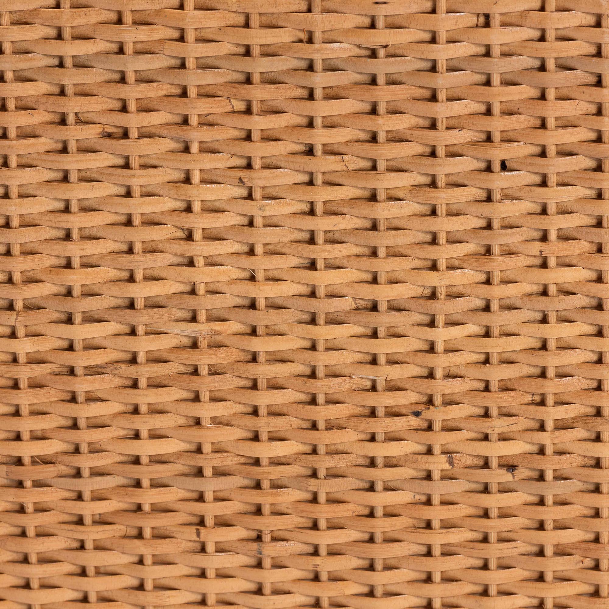 bali & pari Andrea Natural Rattan End Table - Handwoven Wicker Accent Table with Pleated Skirt, Boho Coastal Side Table