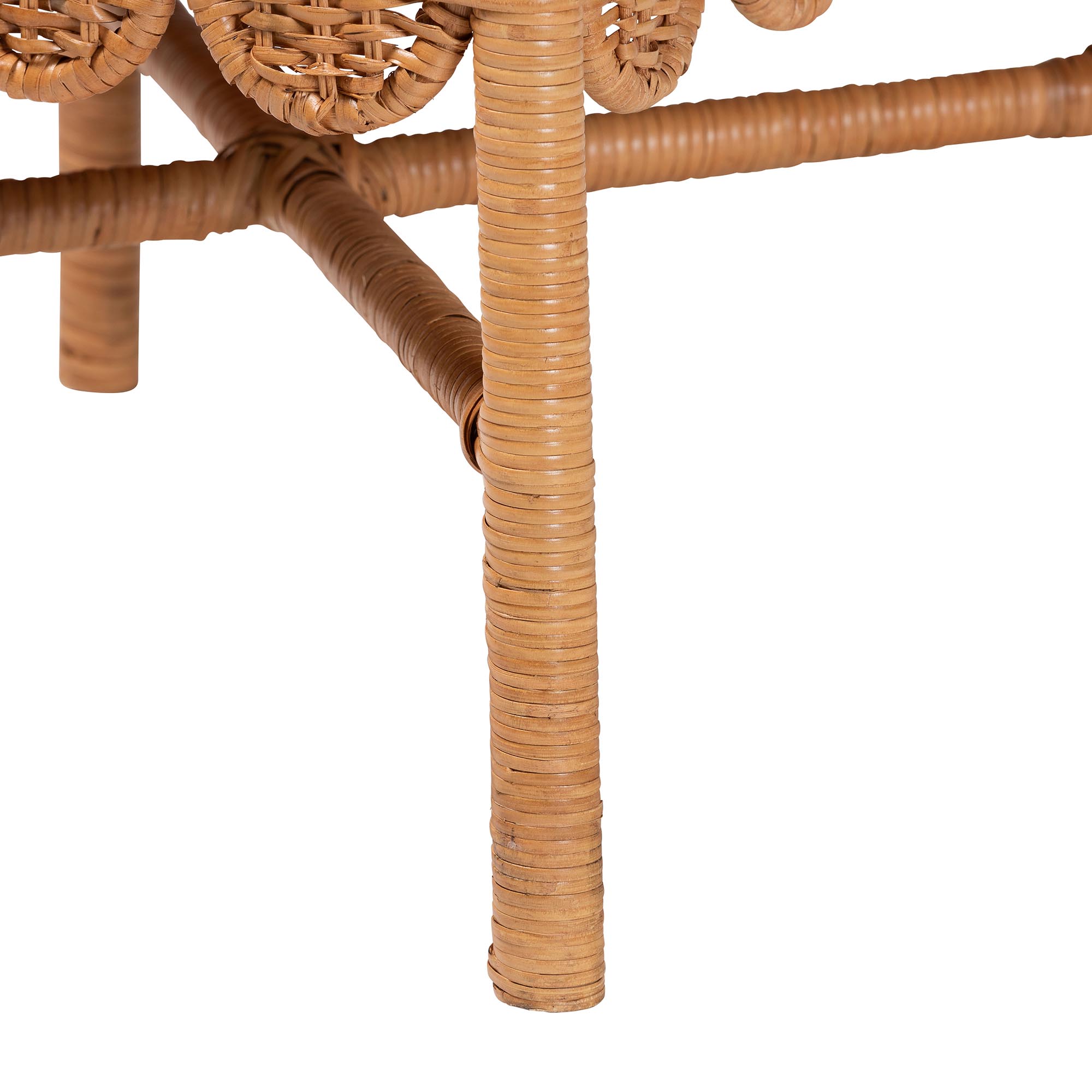 bali & pari Abia Natural Rattan 2-Piece Dining Chair Set - Handwoven Wicker Accent Side Chair with Bow and Ribbon Design, Artisanal Seating for Kitchen or Dining Room