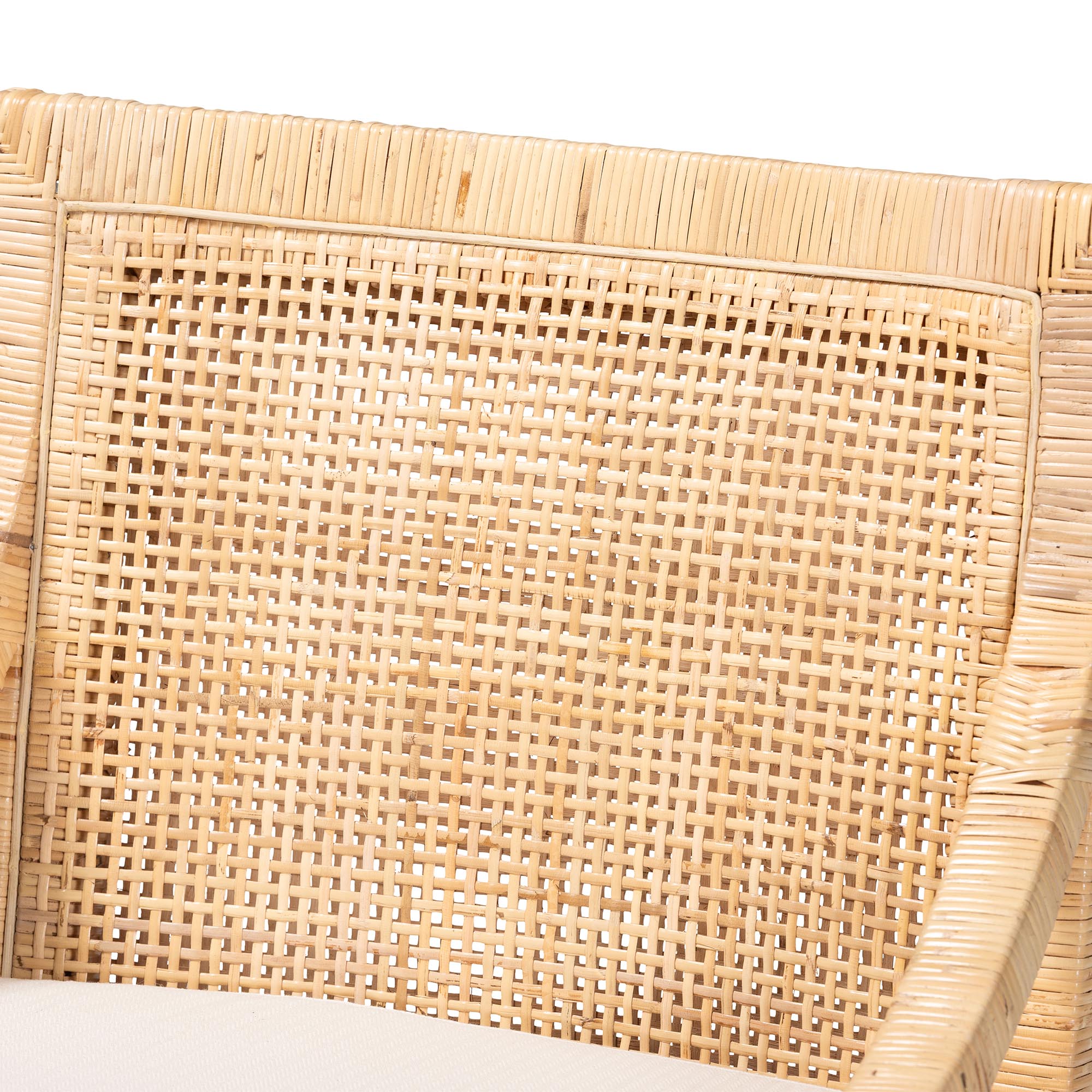 bali & pari Alexis Natural Rattan Counter Stool - Handcrafted Wingback Counter Chair with Woven Back and Removable Seat Cushion, Coastal Boho Style Seating for Kitchen Island or Dining Area