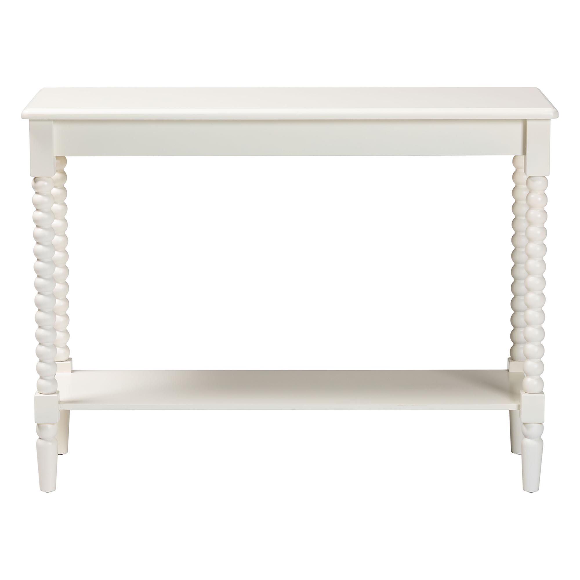 Baxton Studio Bayard Console Table with Bobbin Legs - Spindle Leg Accent Table with Shelf, Cottage Farmhouse Entryway or Living Room Furniture