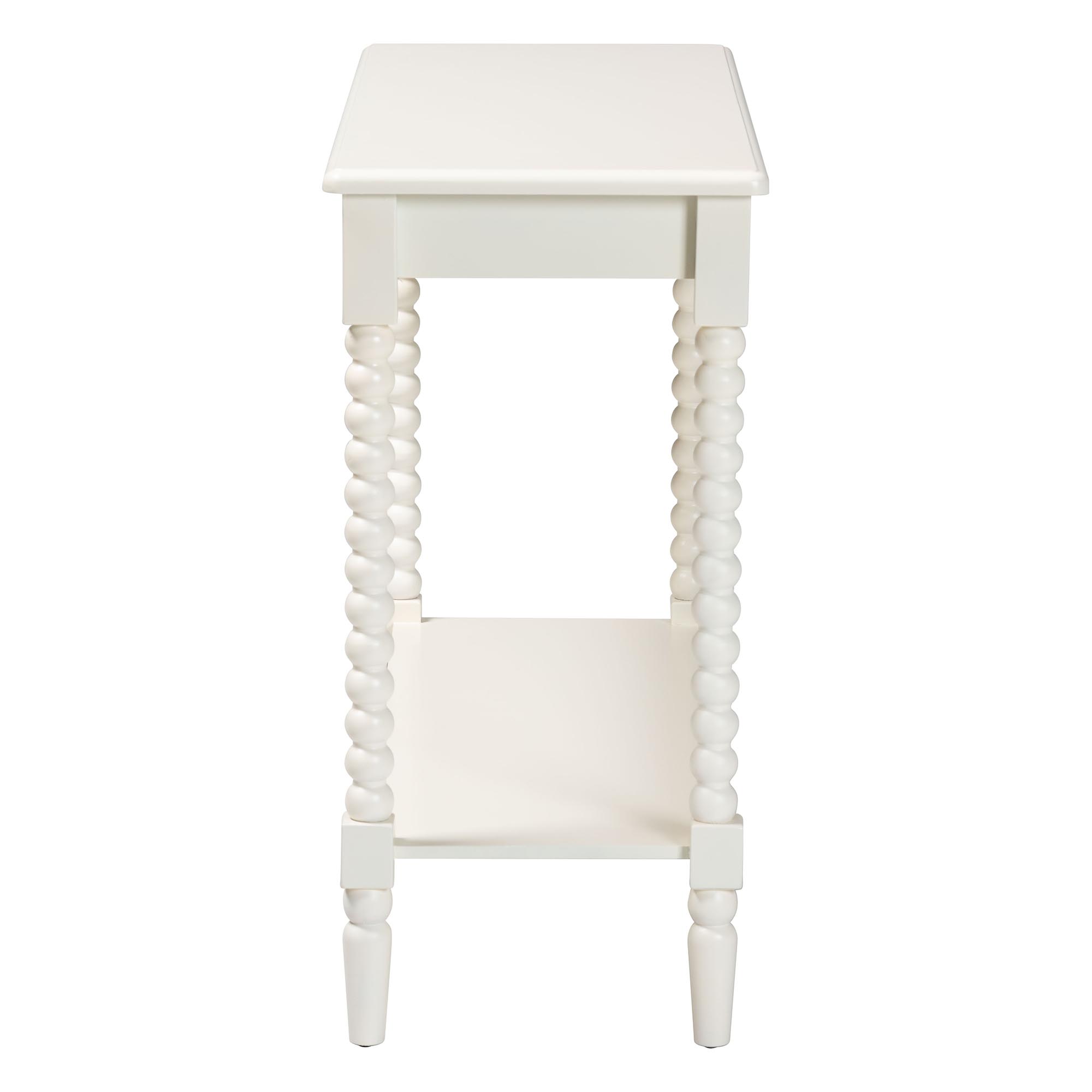 Baxton Studio Bayard Console Table with Bobbin Legs - Spindle Leg Accent Table with Shelf, Cottage Farmhouse Entryway or Living Room Furniture