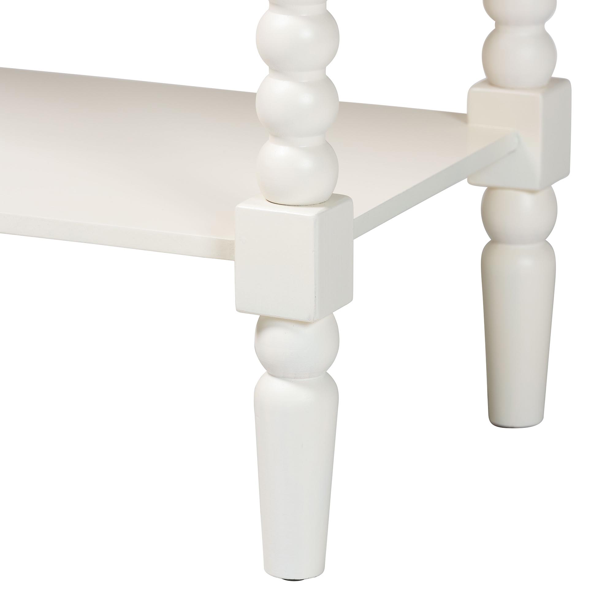 Baxton Studio Bayard Console Table with Bobbin Legs - Spindle Leg Accent Table with Shelf, Cottage Farmhouse Entryway or Living Room Furniture