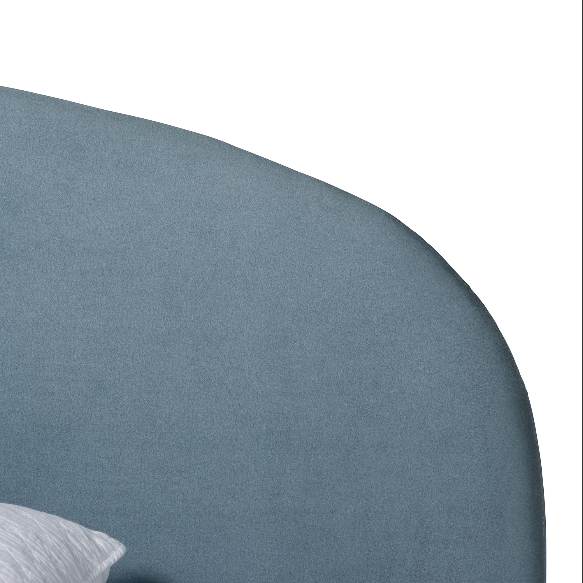 Baxton Studio Ekram Velvet Upholstered Platform Bed - Mid-Century Modern Bed Frame with Curved Headboard and Accent Footboard, Classic Luxe Bedroom Centerpiece, Queen