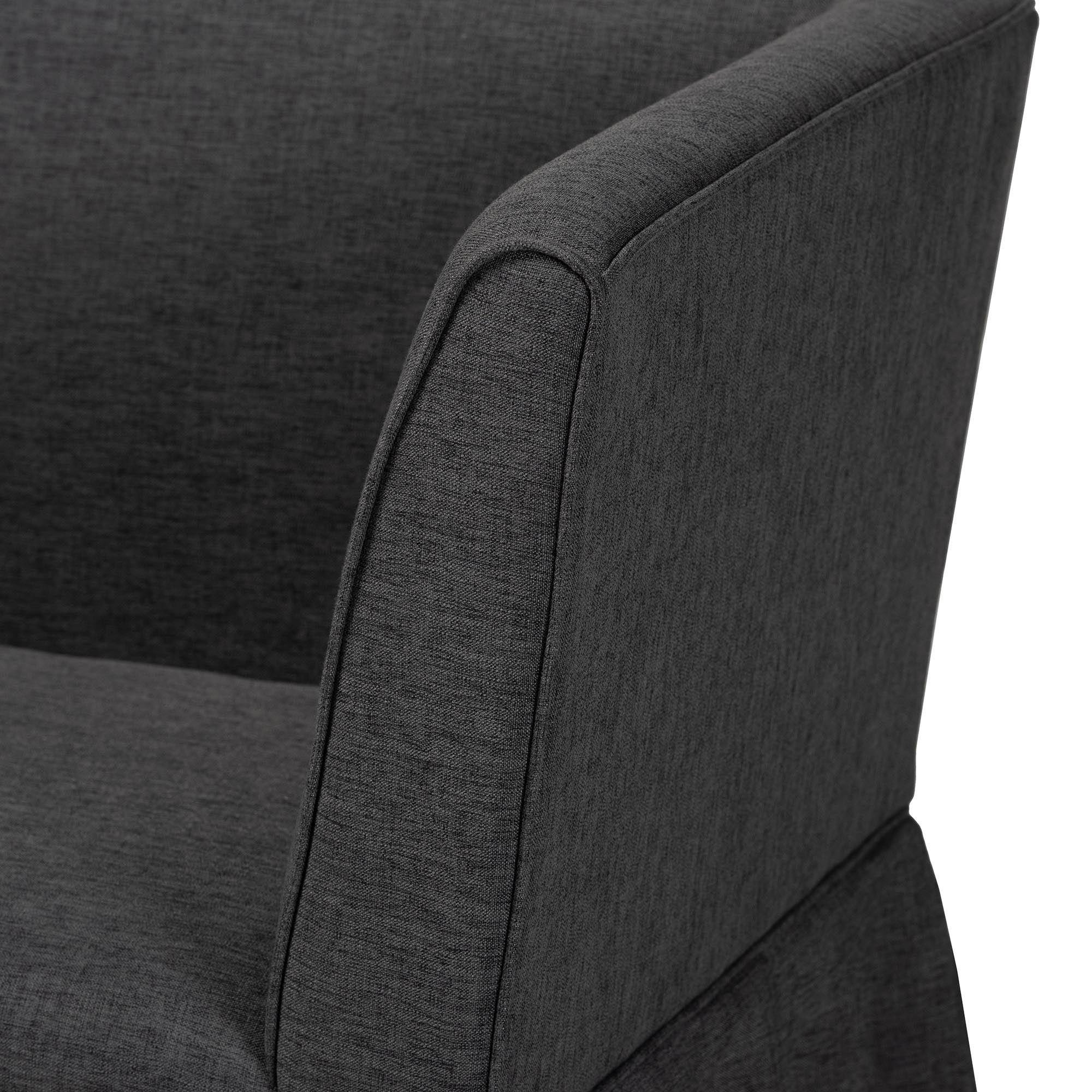 Baxton Studio Randolph 3-Piece Fabric Upholstered Dining Nook Set - Corner Kitchen Banquette with Skirted Base, L-Shaped Breakfast Nook for Small Spaces, Dark Grey