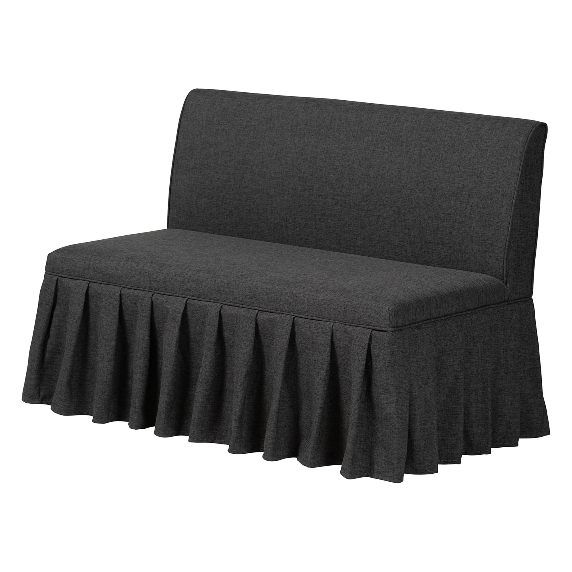 Baxton Studio Richard 3-Piece Fabric Upholstered Dining Nook Set - Corner Kitchen Banquette with Skirted Base, L-Shaped Breakfast Nook for Small Spaces, Dark Grey