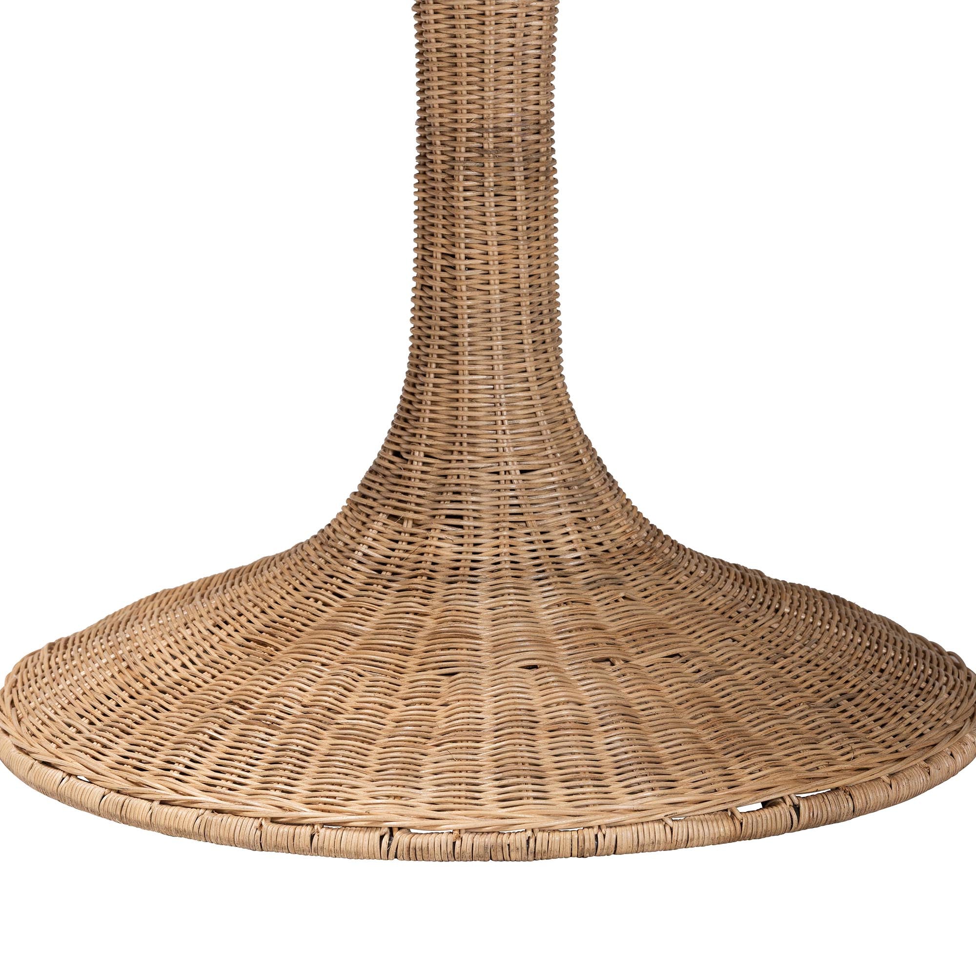 bali & pari Natala Rattan Dining Table - Handwoven Wicker Tulip Table, Pedestal Frame Centerpiece for Dining Room or Kitchen