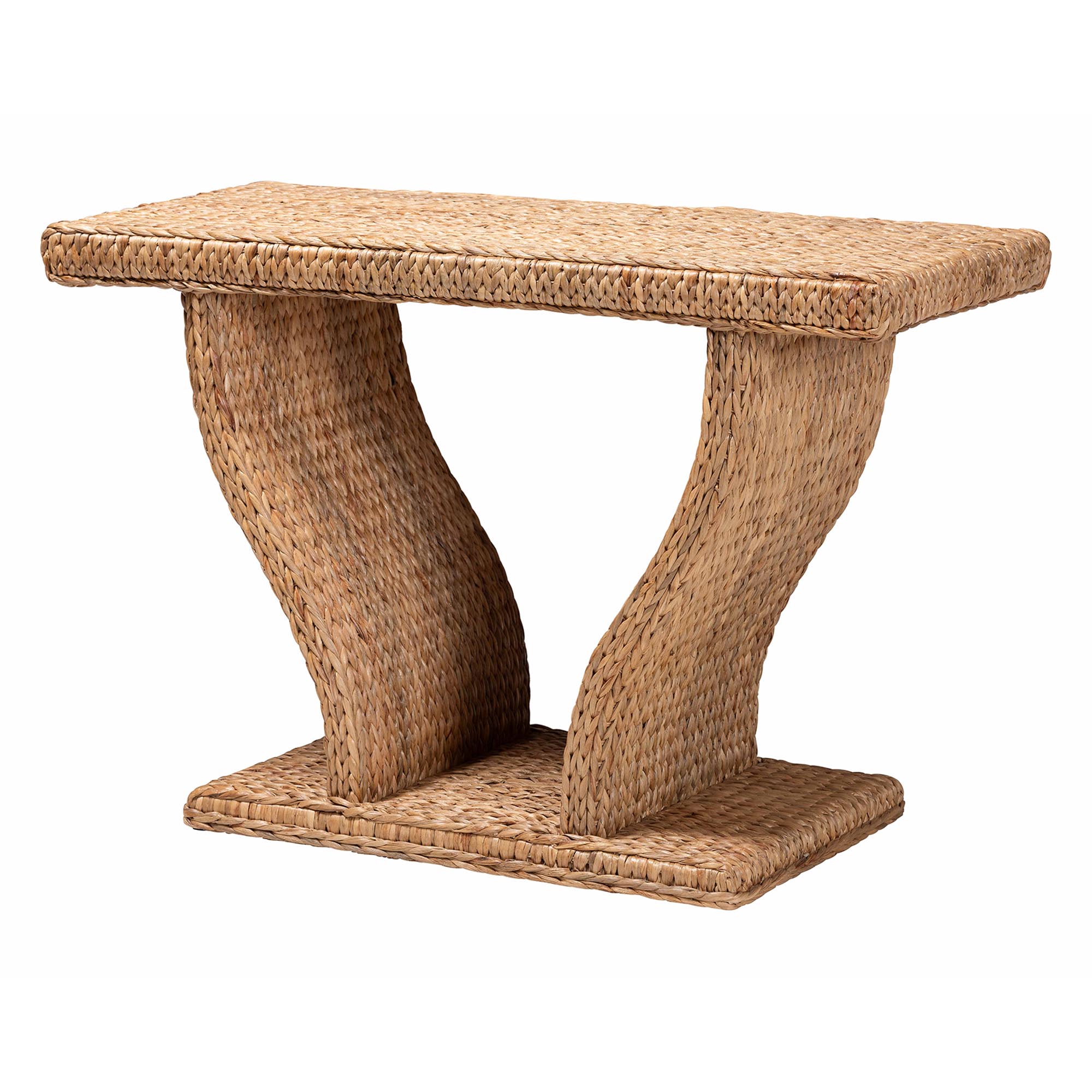 bali & pari Alyssa Seagrass Console Table - Handwoven Display Table with Sculptural Frame for Entryway, Hallway, or Living Room