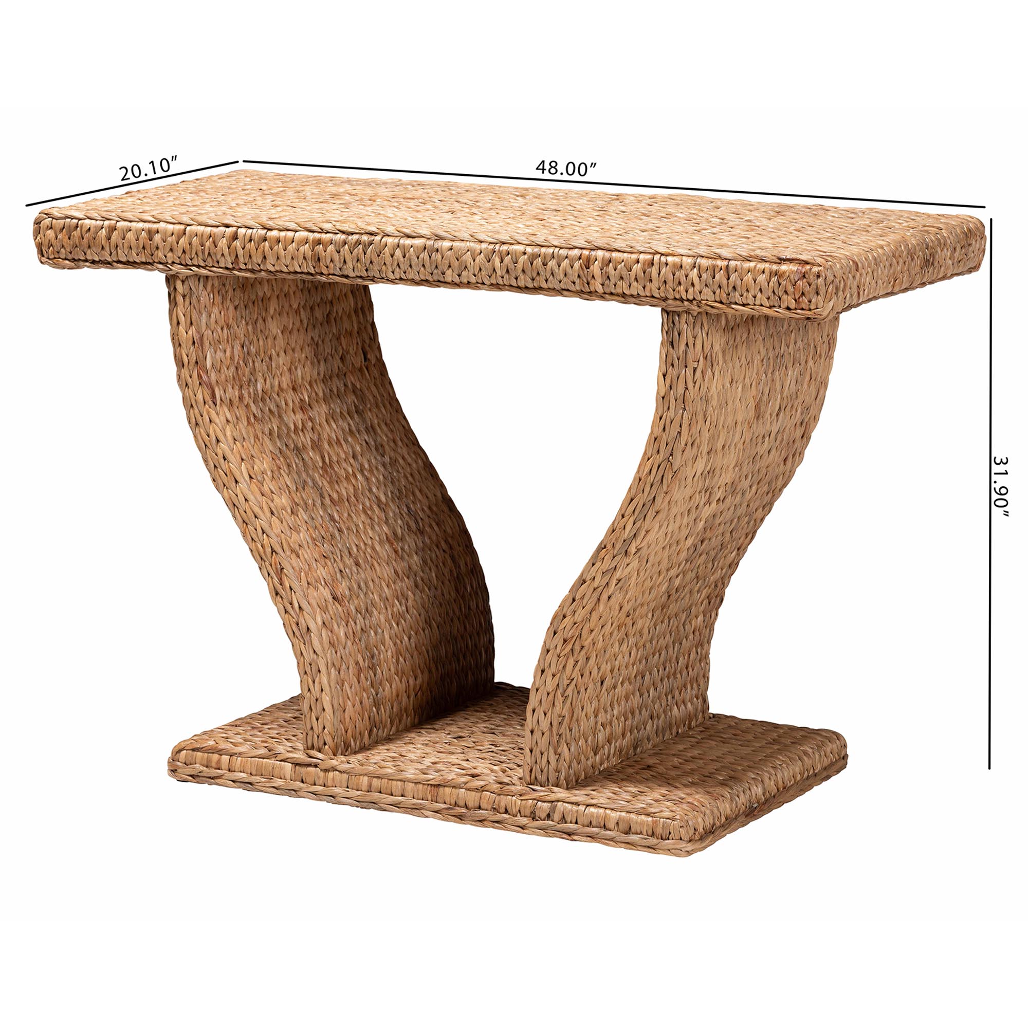 bali & pari Alyssa Seagrass Console Table - Handwoven Display Table with Sculptural Frame for Entryway, Hallway, or Living Room