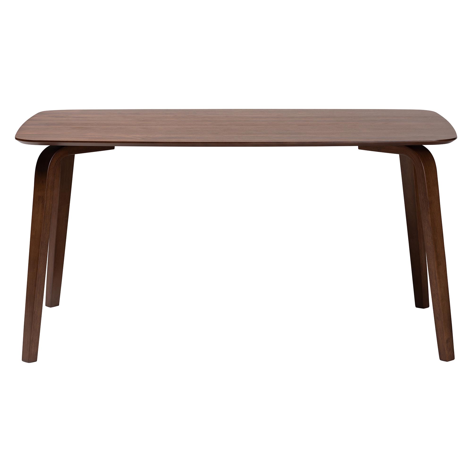Baxton Studio Billie Wood Dining Table - Bentwood Leg Table with Rectangular Top, Mid-Century Style Centerpiece Seats 4-6 in Kitchen or Dining Room