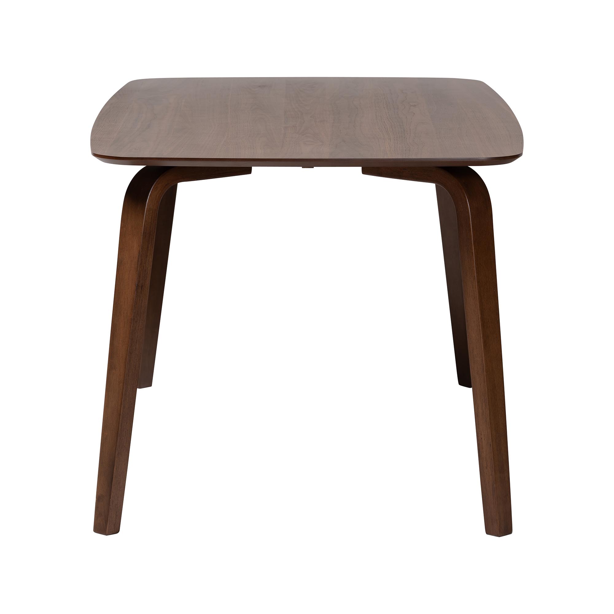 Baxton Studio Billie Wood Dining Table - Bentwood Leg Table with Rectangular Top, Mid-Century Style Centerpiece Seats 4-6 in Kitchen or Dining Room