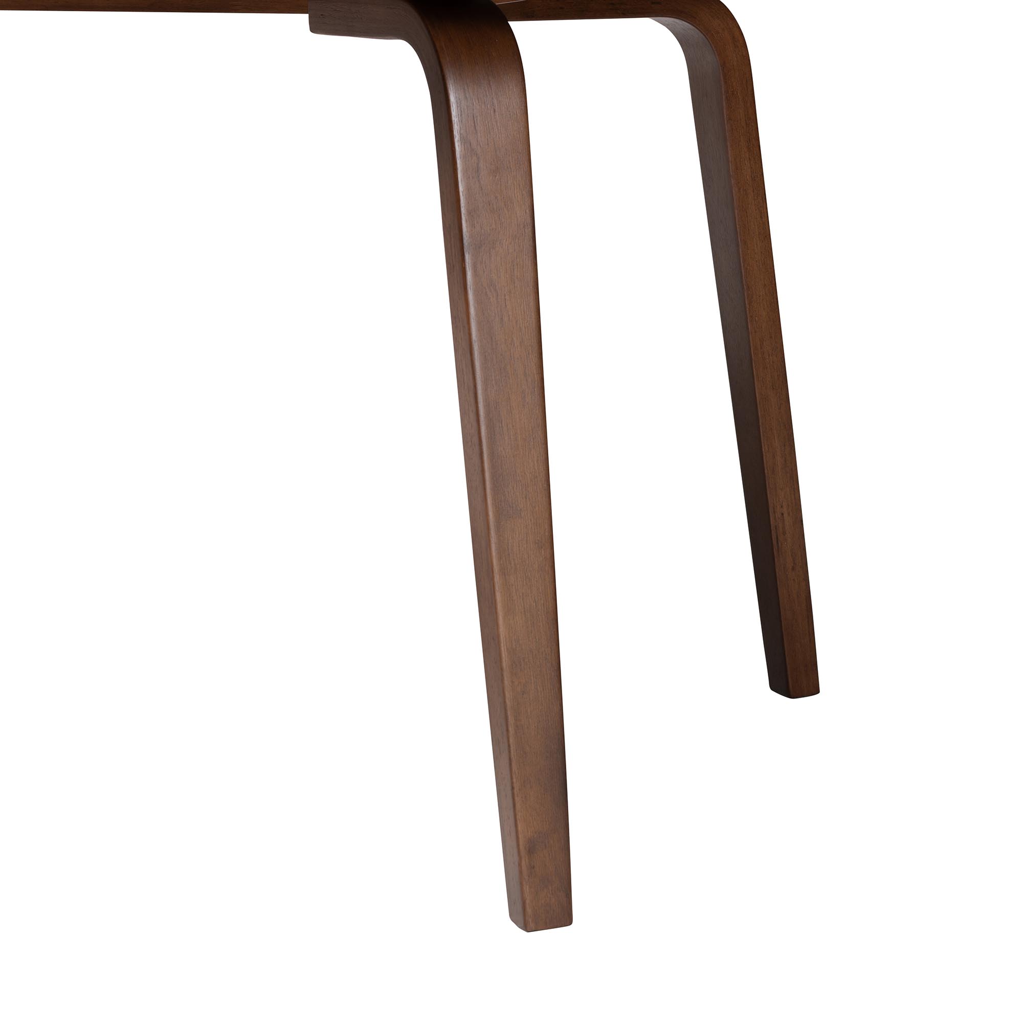 Baxton Studio Billie Wood Dining Table - Bentwood Leg Table with Rectangular Top, Mid-Century Style Centerpiece Seats 4-6 in Kitchen or Dining Room