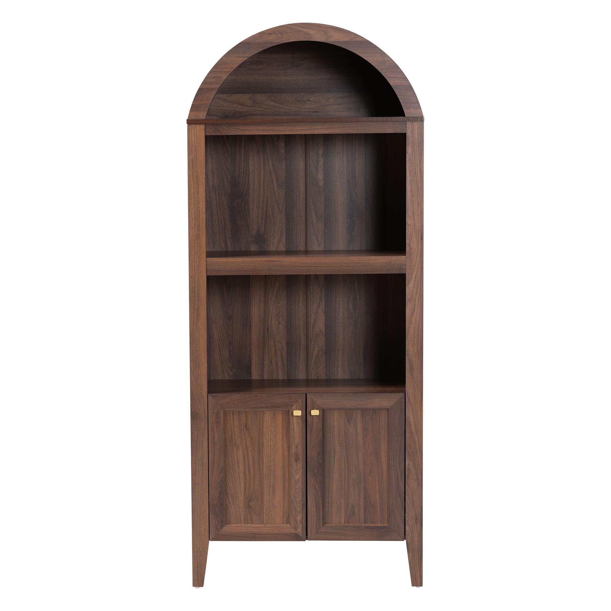 Baxton Studio Hayes Wood Cabinet with Arch Top - Mid-Century Modern Display Piece with Soft-Close Doors for Living Room or Hallway