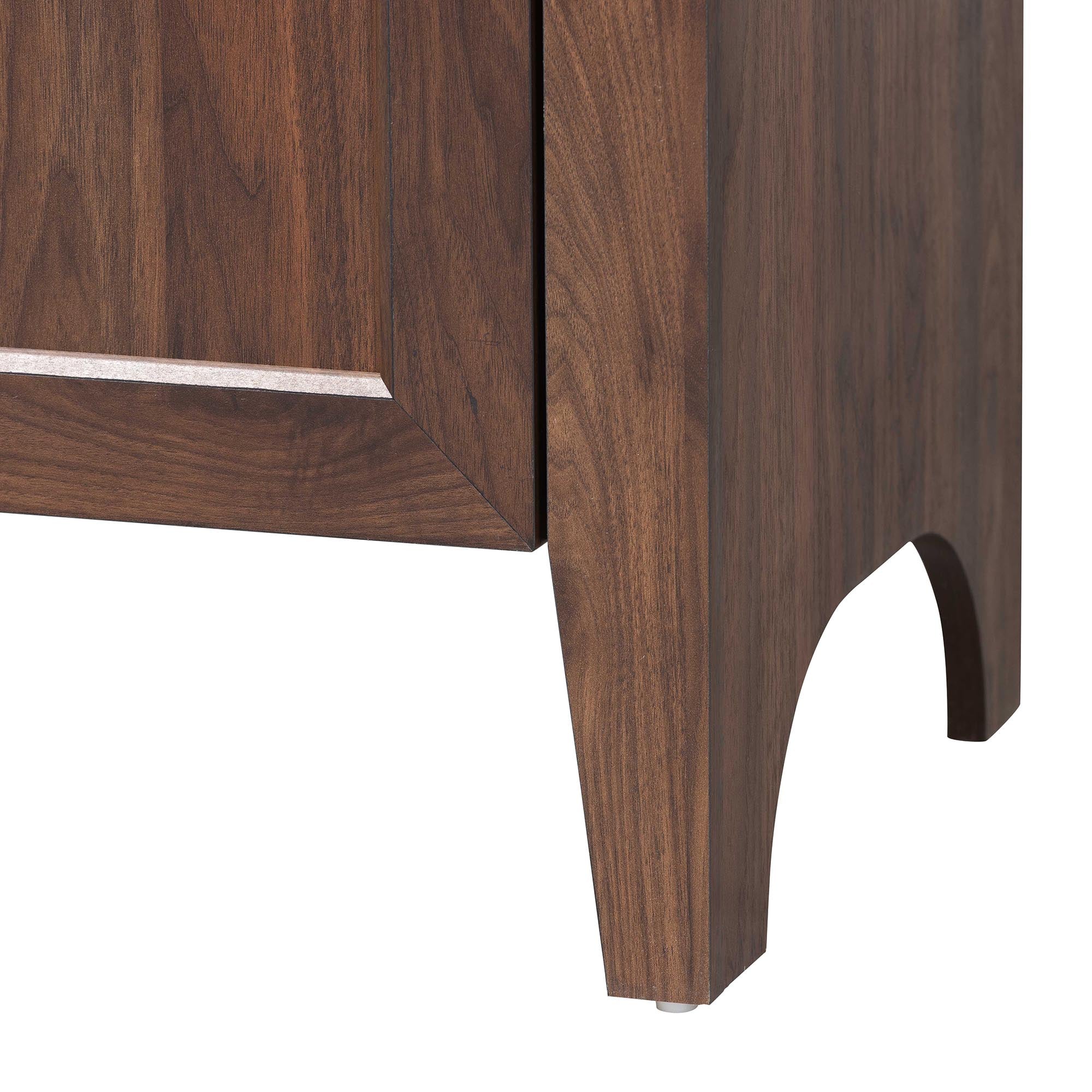 Baxton Studio Hayes Wood Cabinet with Arch Top - Mid-Century Modern Display Piece with Soft-Close Doors for Living Room or Hallway