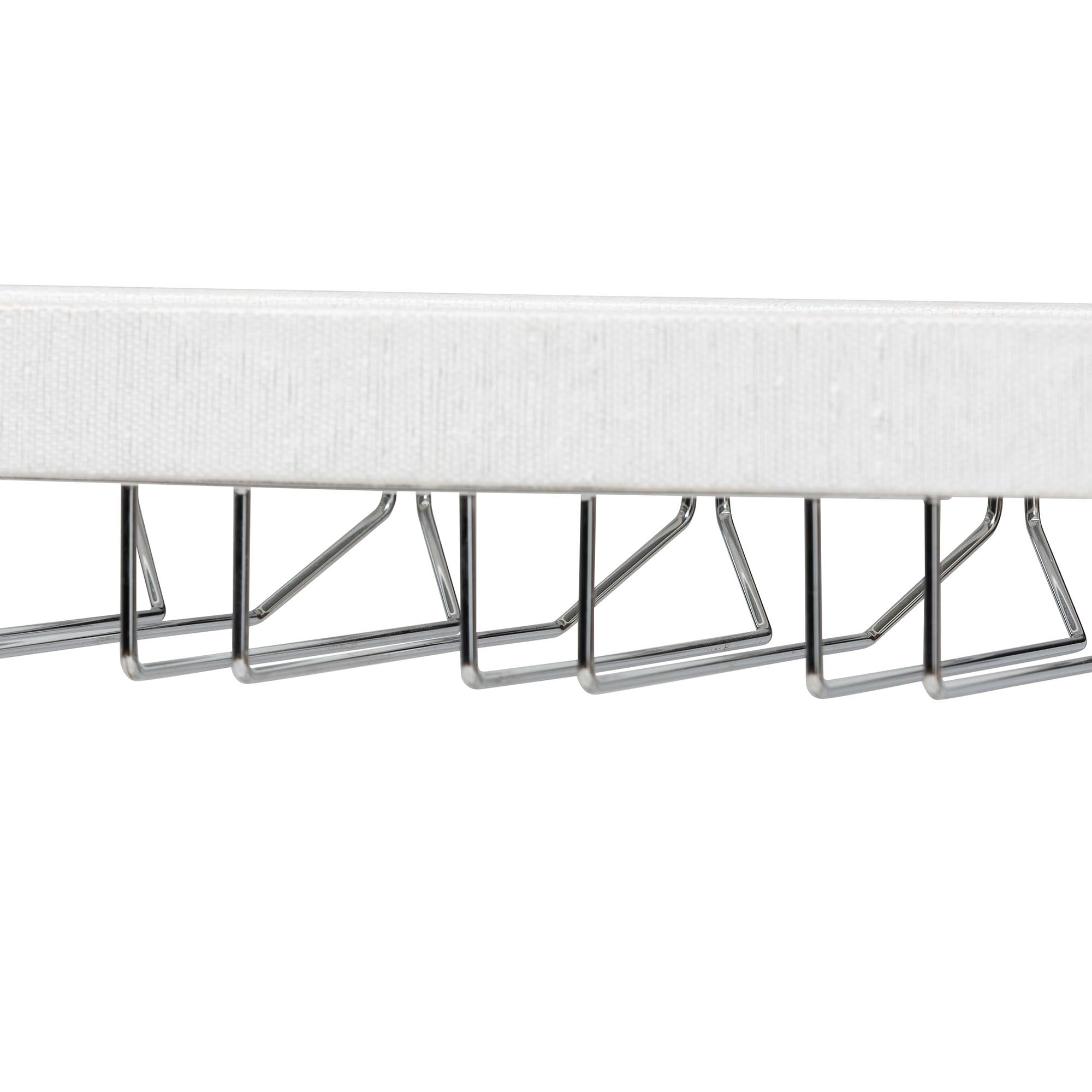 bali & pari Oaklynn Natural Grasscloth Wine Rack - Two-Tier Bar Table with Glass Shelves and Stemware Rack, Modern Coastal Console for Living Room or Dining Room, White