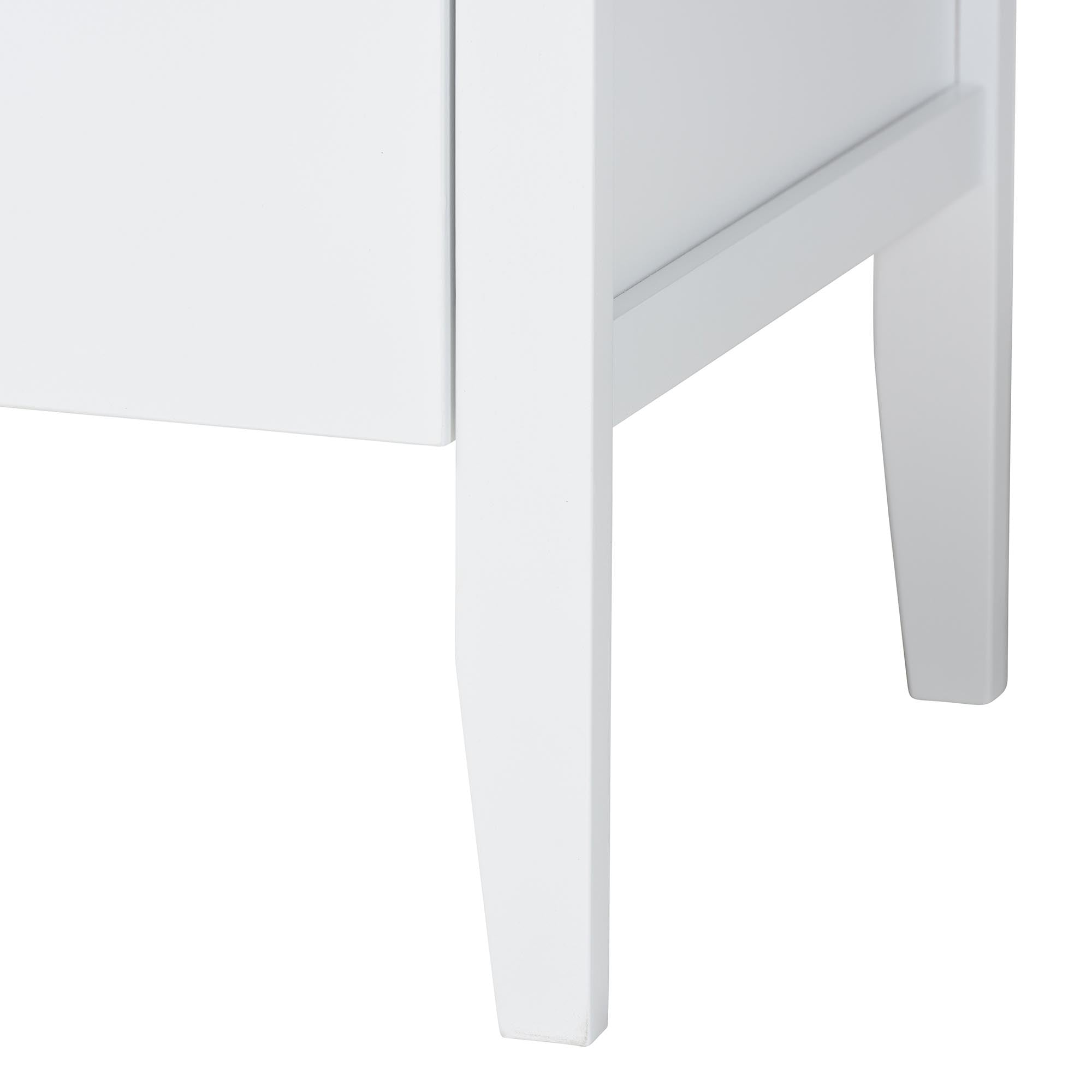 Baxton Studio Lara Dresser - 6-Drawer Bedroom Storage Chest with Laser-Cut Geometric Overlay for Clothing and Organization, White