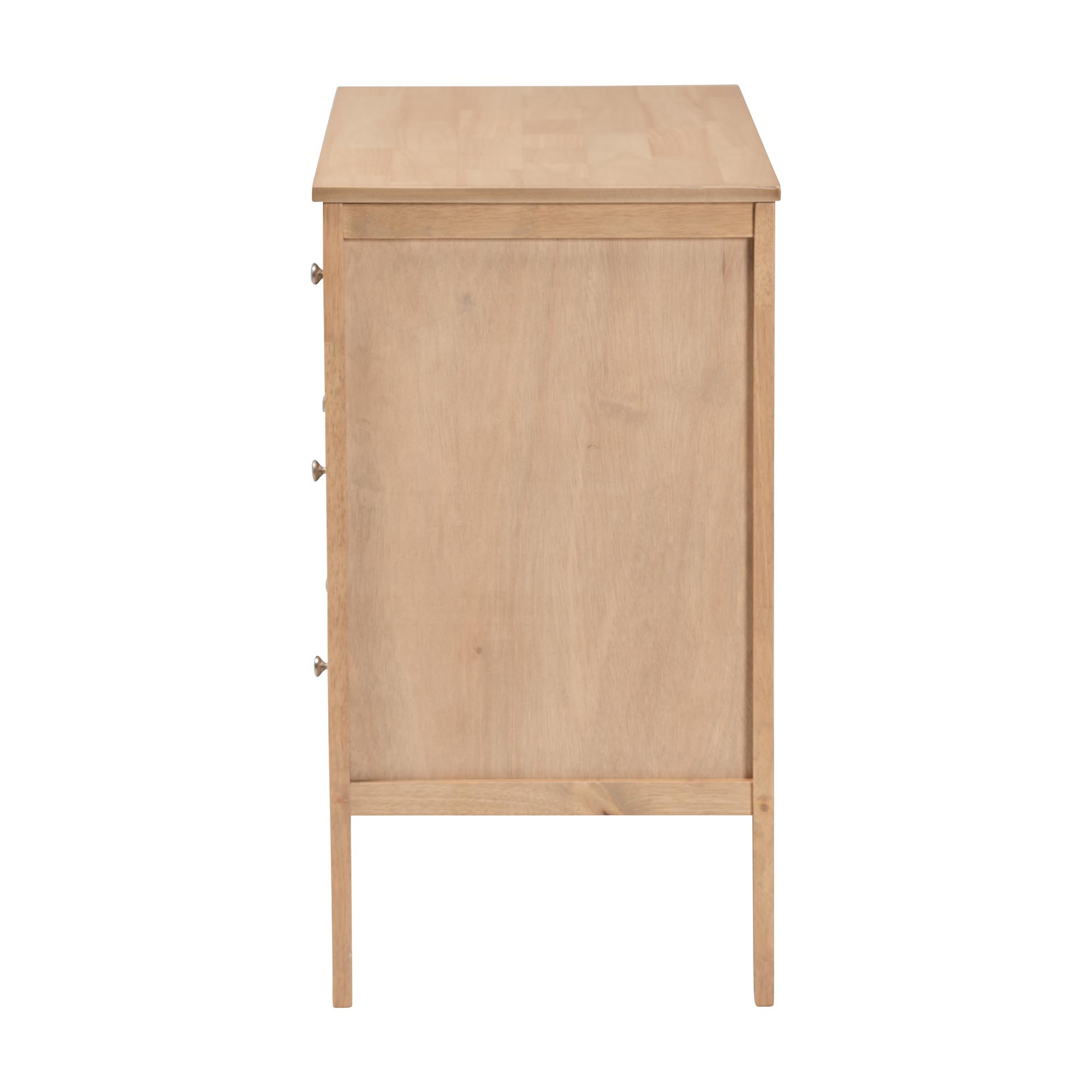 Baxton Studio Lara Dresser - 6-Drawer Bedroom Storage Chest with Laser-Cut Geometric Overlay for Clothing and Organization, Oak Brown