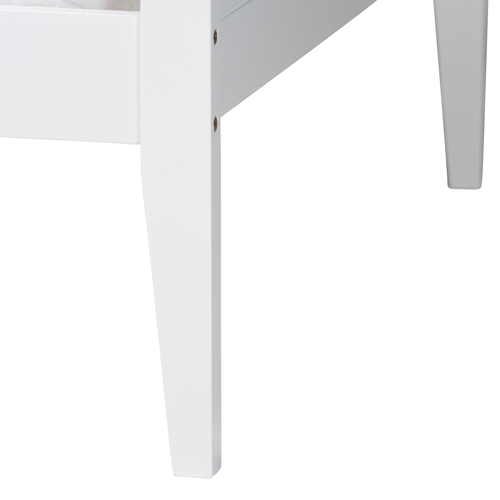 Baxton Studio Lara Twin Daybed - Modern Wood Bed Frame with Wraparound Laser-Cut Decorative Headboard Overlay, White
