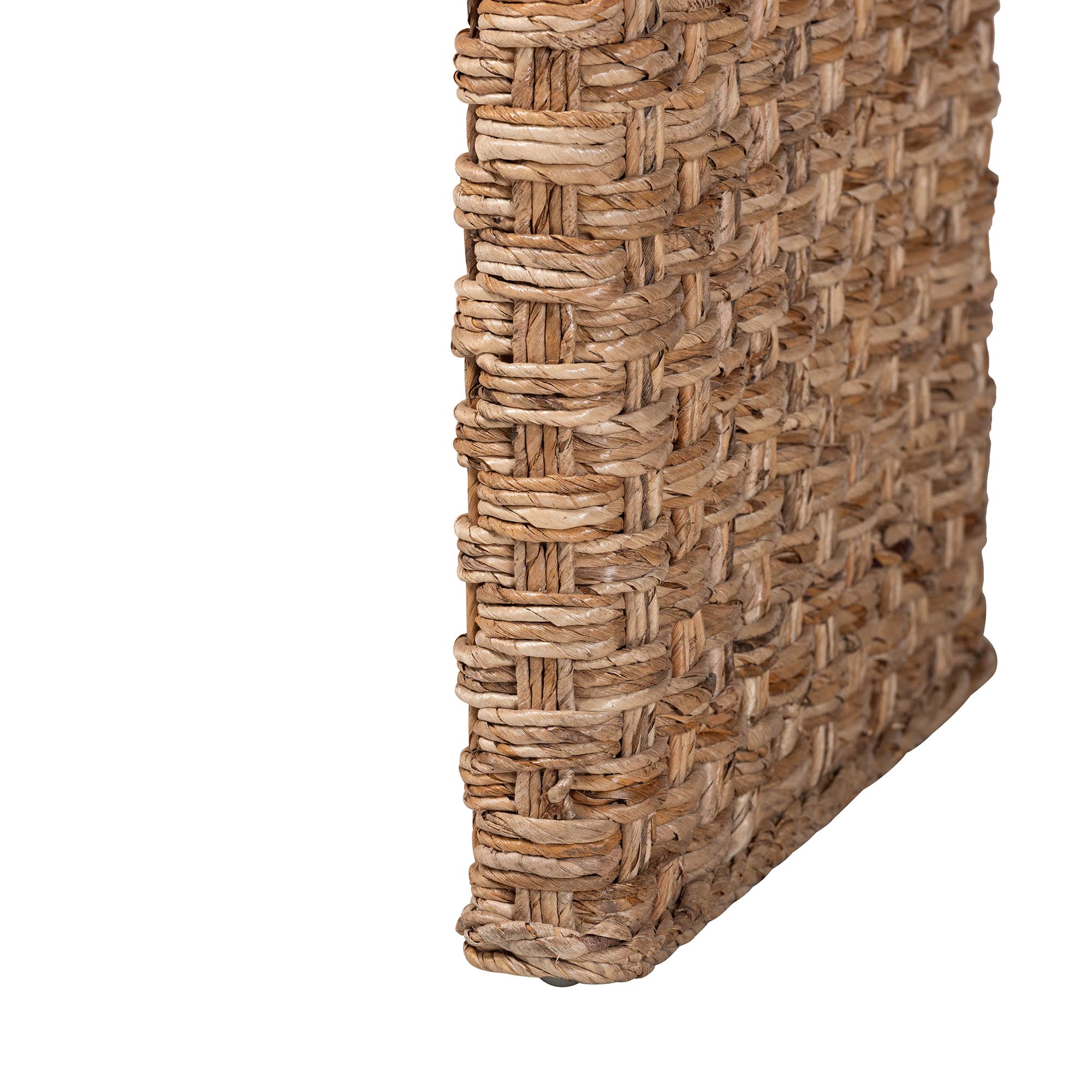 bali & pari Alda Handwoven Seagrass Console Table - Rustic Wicker Waterfall Accent Table for Living Room, Hallway, or Entryway