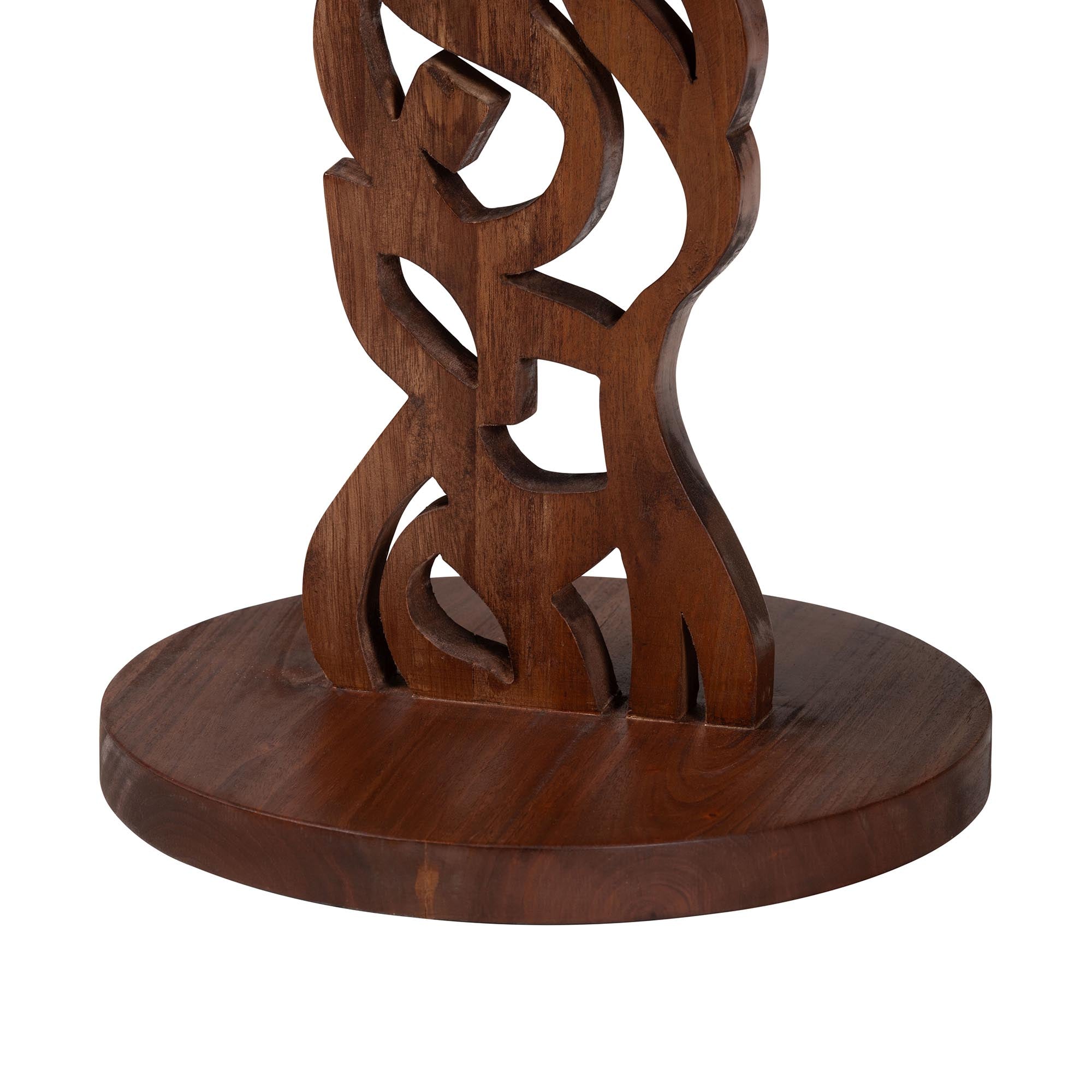 bali & pari Donna Nightstand with Pedestal Base - Mahogany Wood Bedside Side Table with Round Tabletop