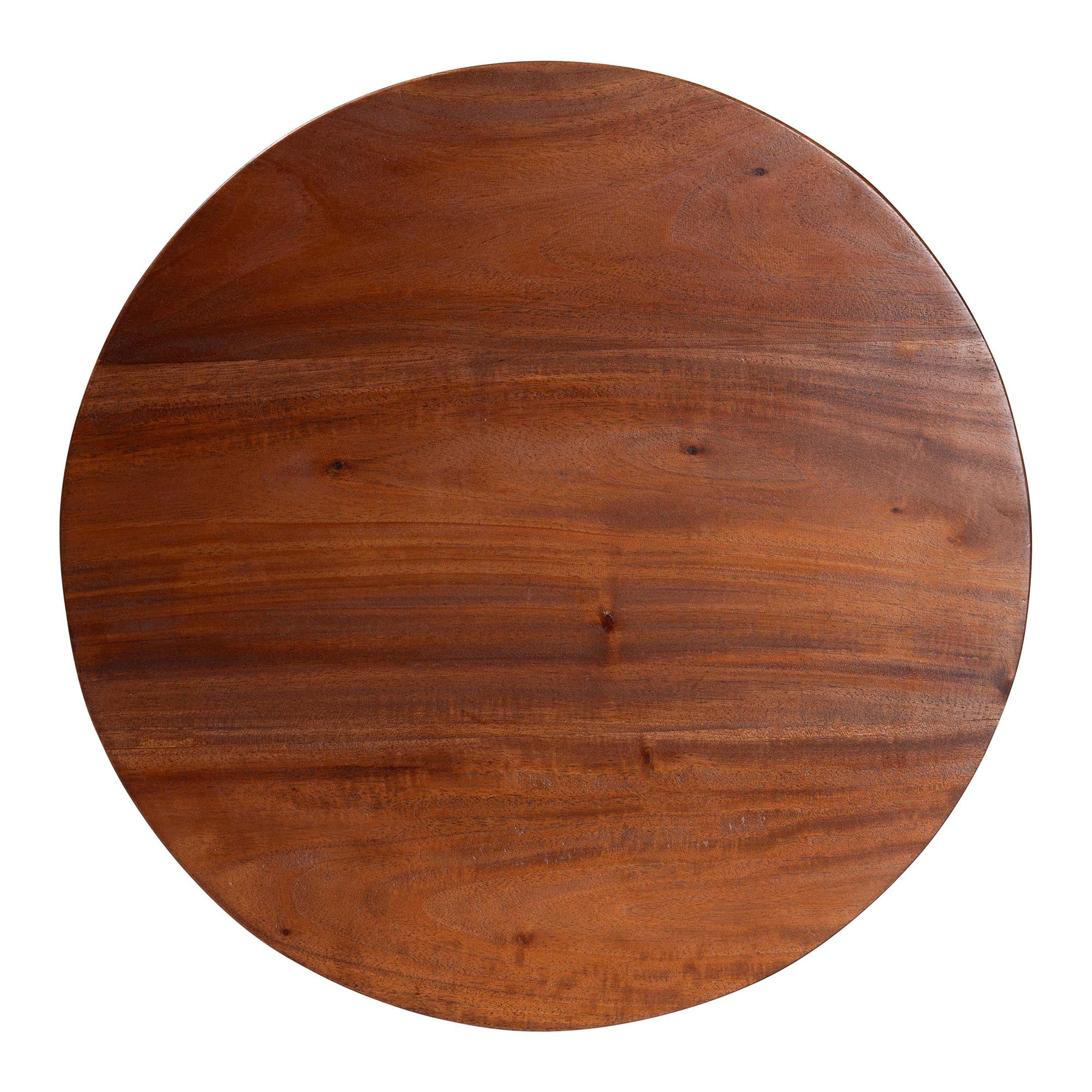 bali & pari Donna Nightstand with Pedestal Base - Mahogany Wood Bedside Side Table with Round Tabletop