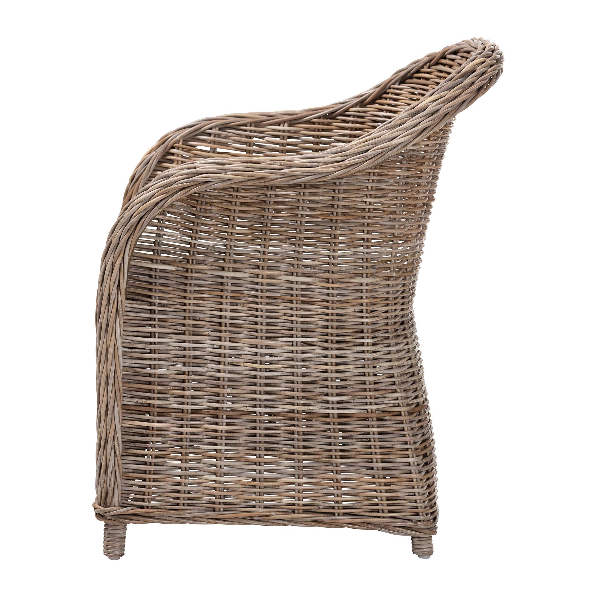 bali & pari Amanda Natural Rattan Armchair - Handwoven Wicker Barrel Chair with Removable Cushion, Coastal Boho Style Accent Seating
