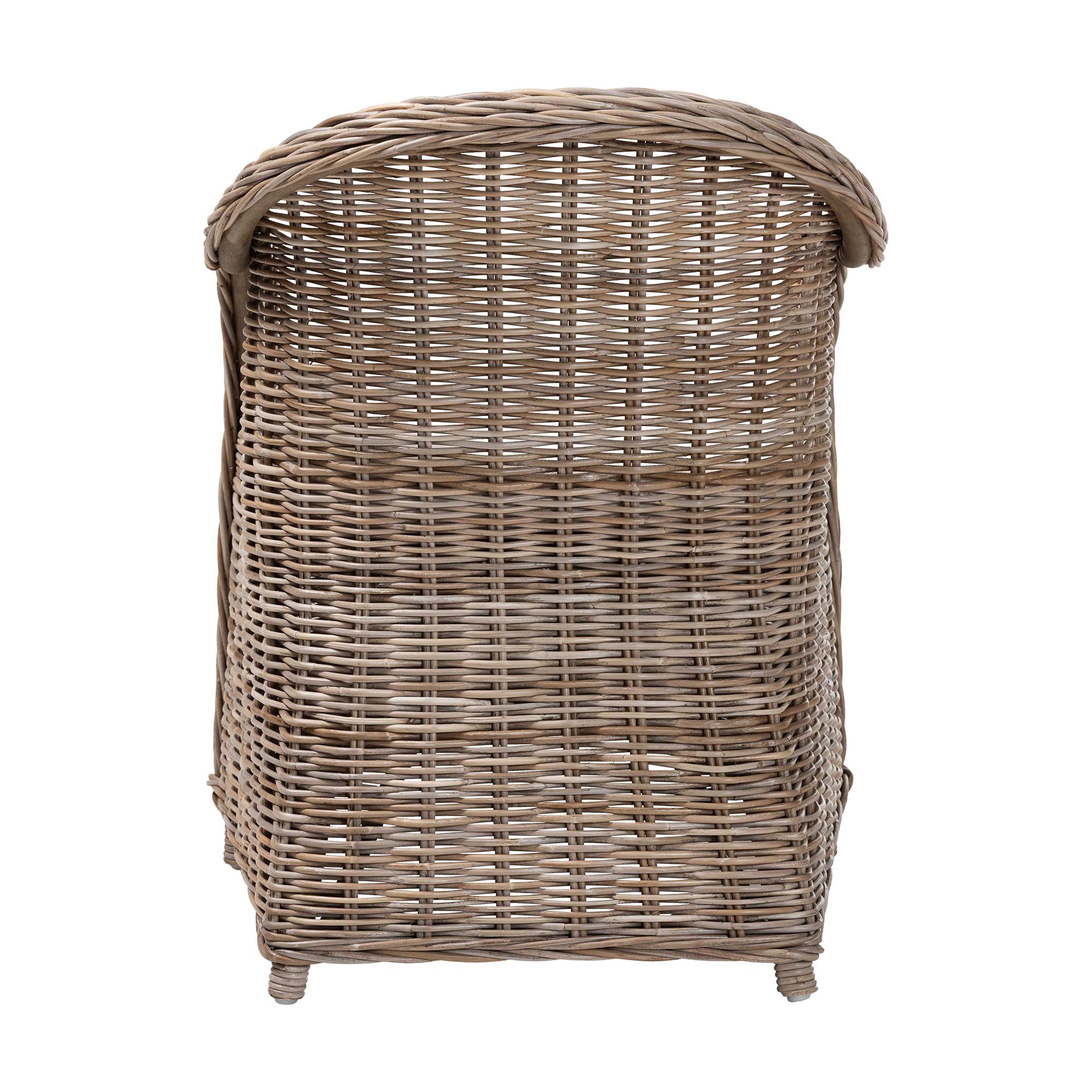 bali & pari Amanda Natural Rattan Armchair - Handwoven Wicker Barrel Chair with Removable Cushion, Coastal Boho Style Accent Seating