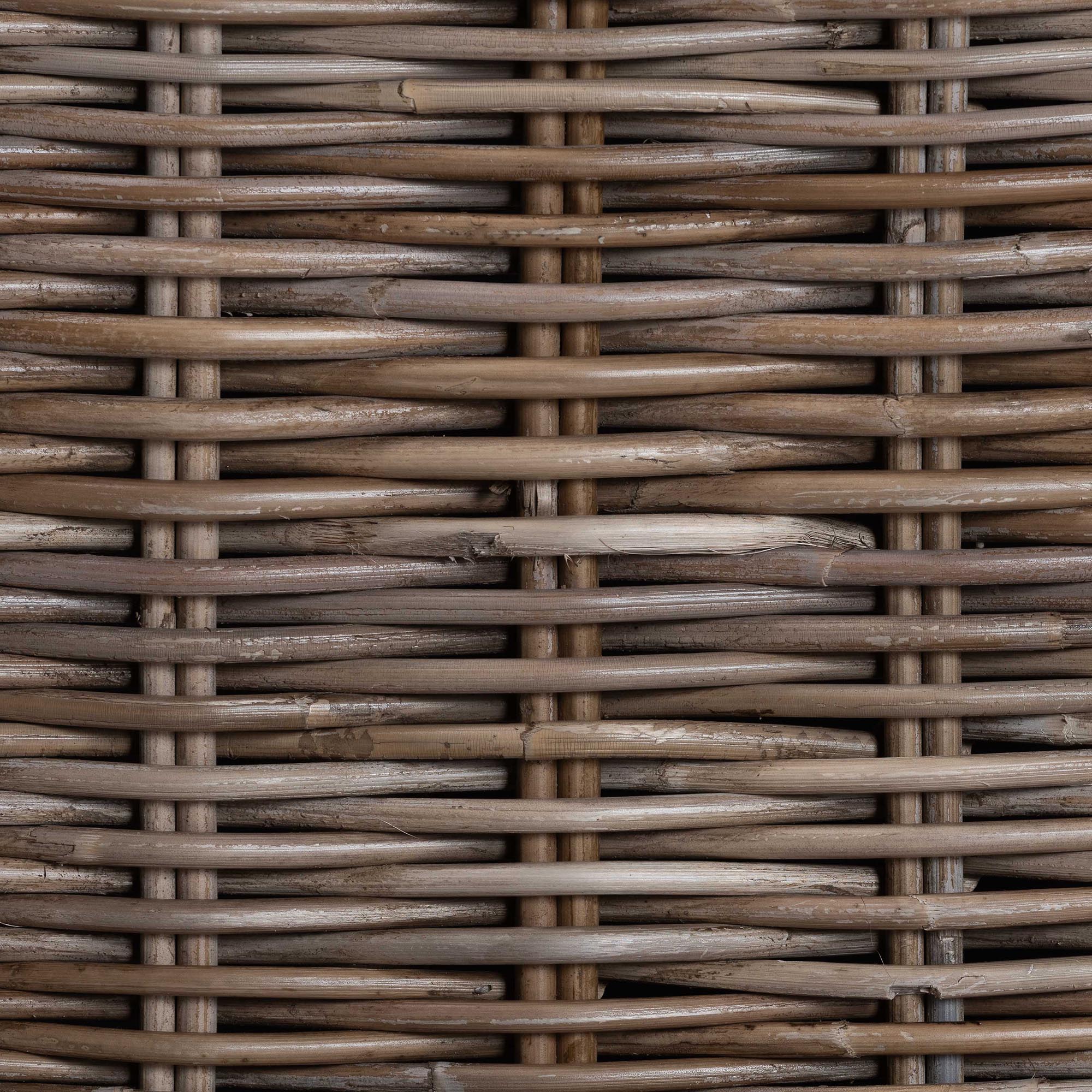 bali & pari Amanda Natural Rattan Armchair - Handwoven Wicker Barrel Chair with Removable Cushion, Coastal Boho Style Accent Seating