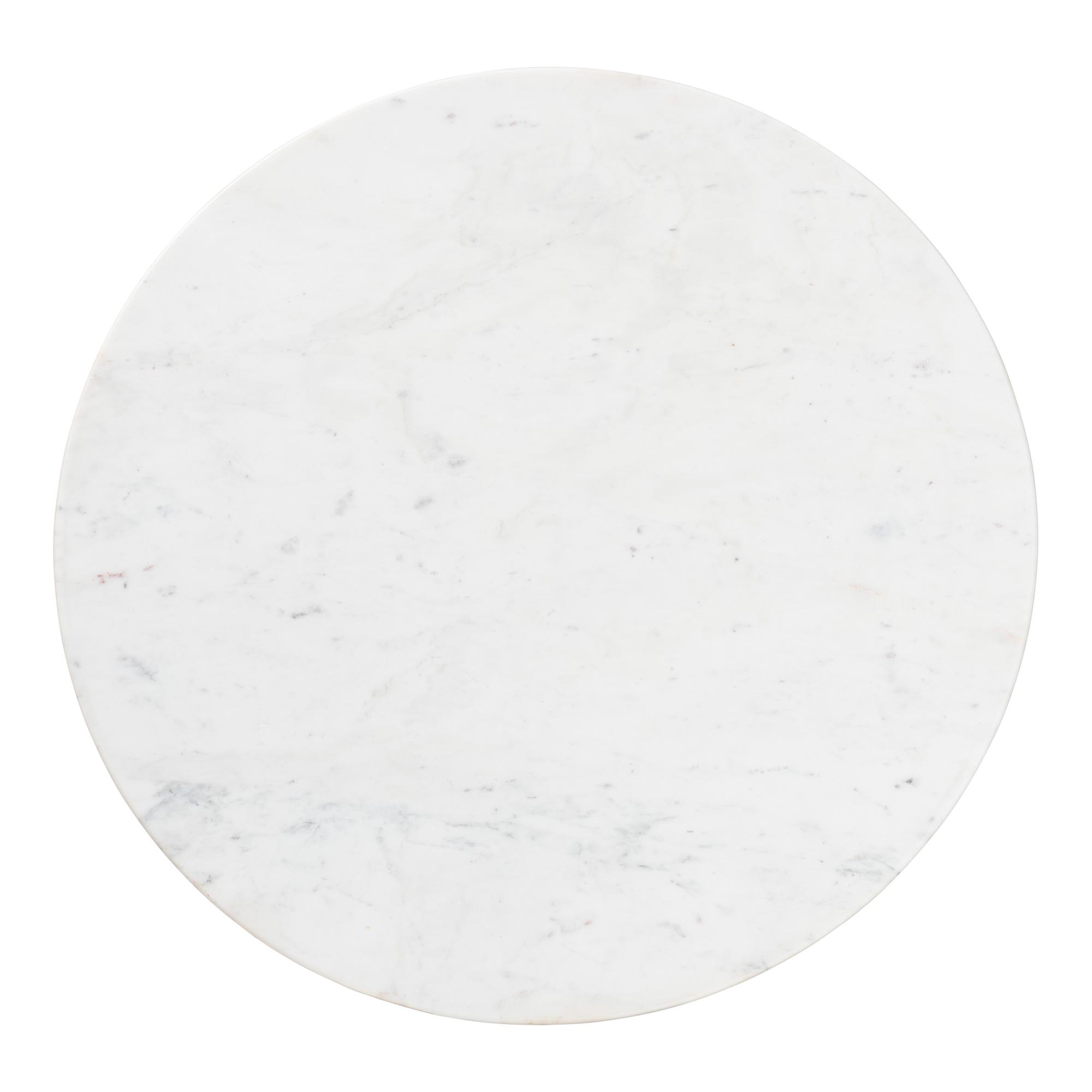 Baxton Studio Akanji Marble Coffee Table - Modern Rustic Accent Table with Hand-Forged Metal Frame for Living Room or Seating Areas, Round