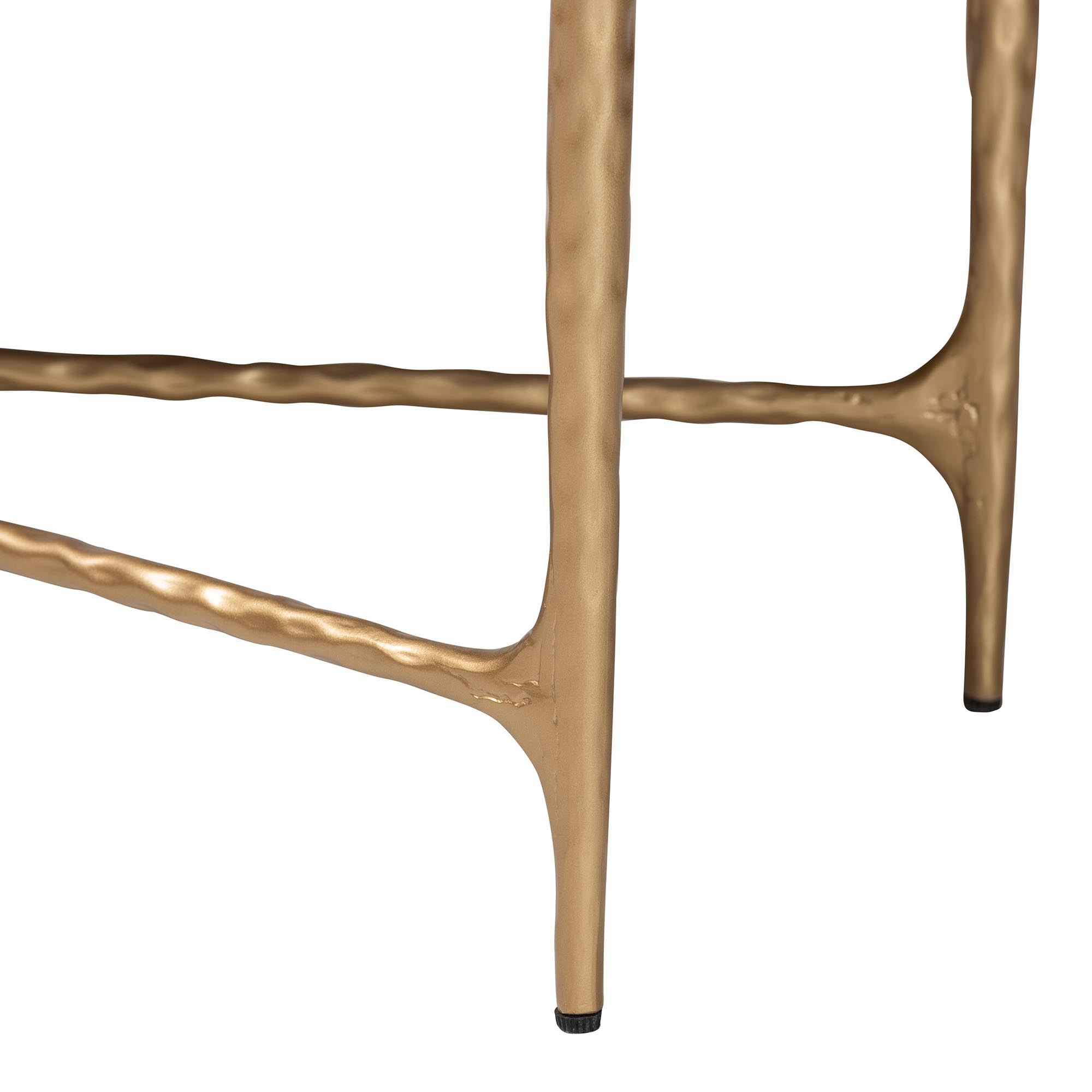 Baxton Studio Fumiye Bench - Modern Rustic Accent Seating with Hand-Forged Metal Frame and Upholstered Cushion for Living Room or Entryway