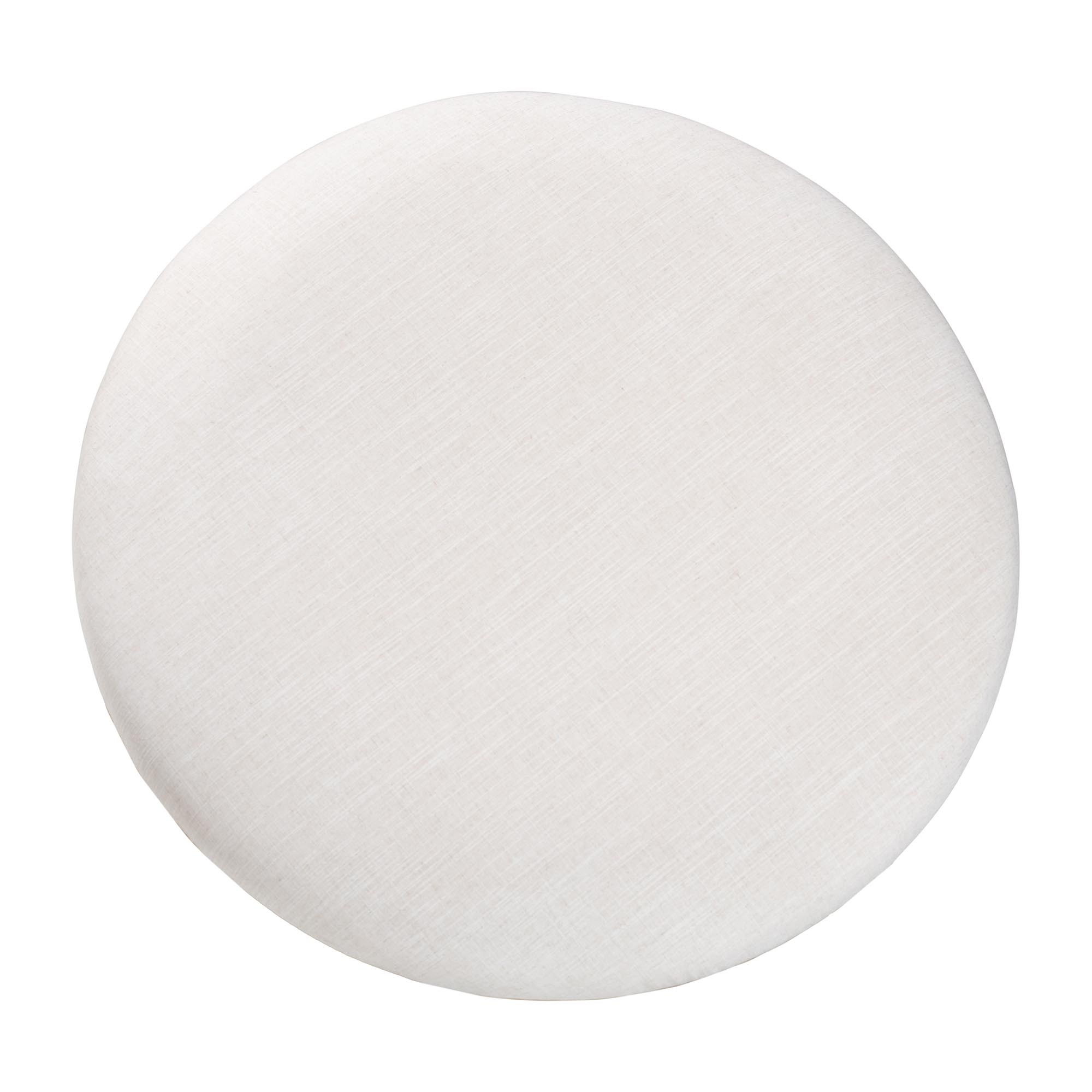 Baxton Studio Fumiye Cocktail Ottoman - Modern Rustic Accent Stool with Hand-Forged Metal Frame and Upholstered Seat for Living Room or Sitting Room, Round 30"