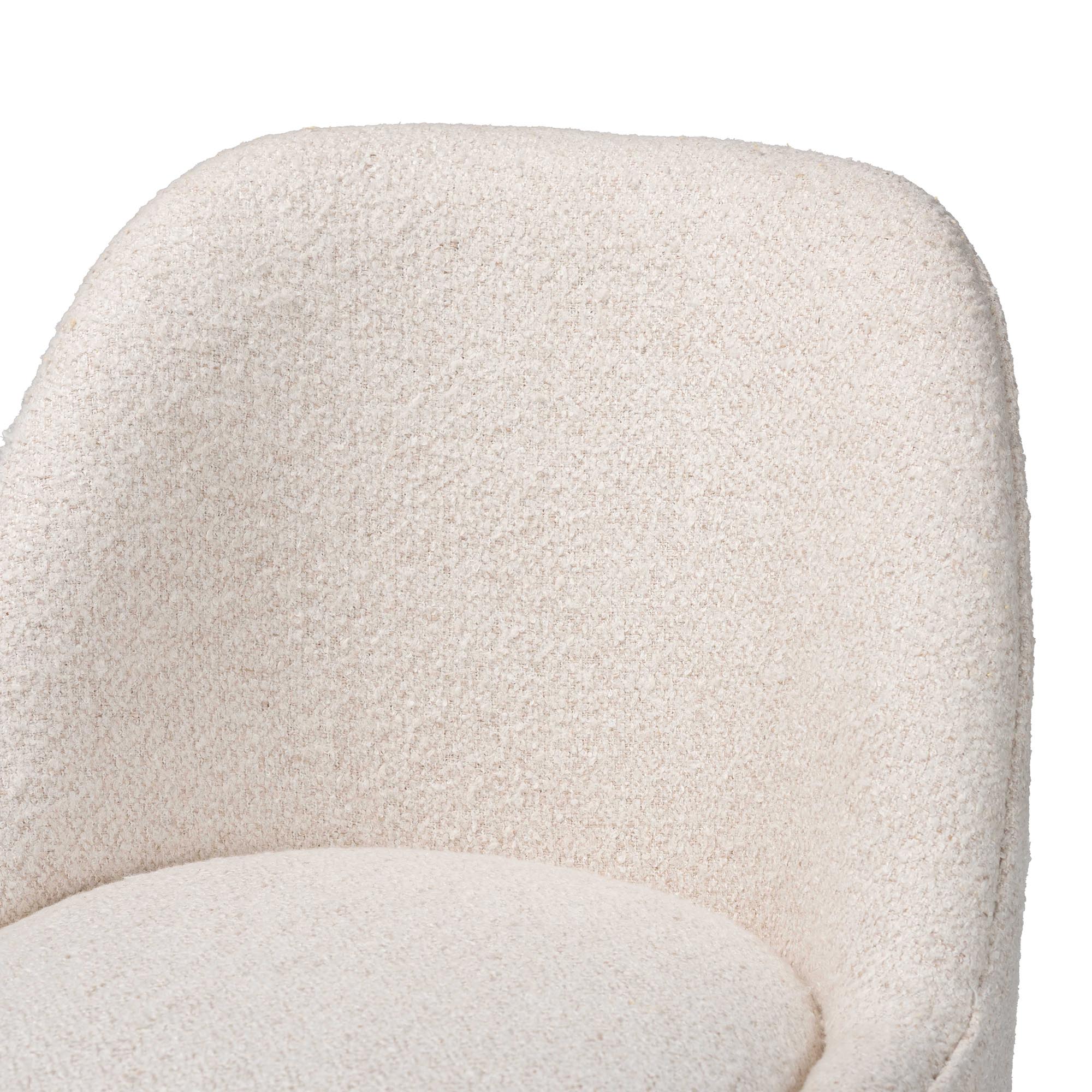 Baxton Studio Nalima Dining Chair - Modern Boucle Accent Side Chair with Hand-Forged Metal Frame and Wingback Seat