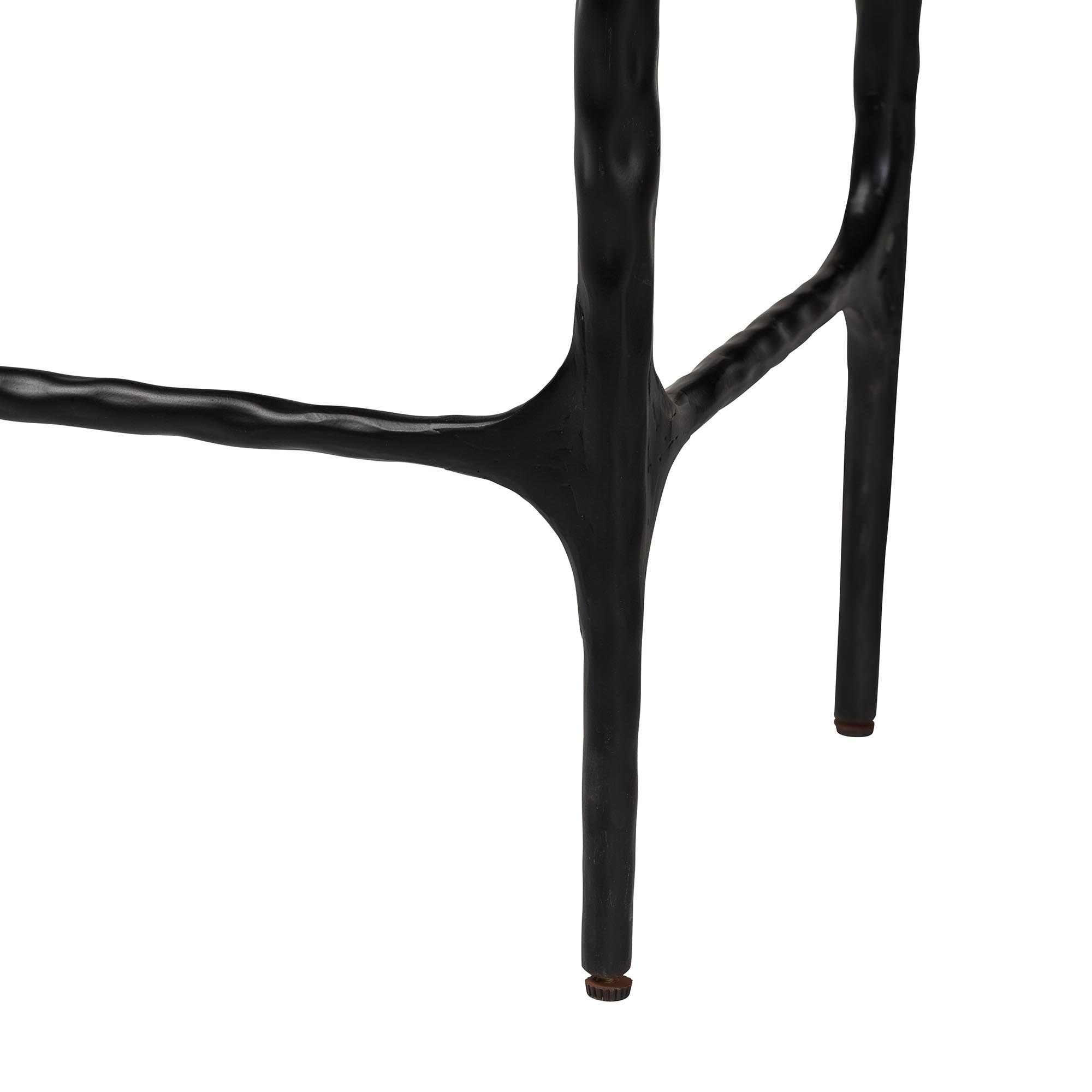 Baxton Studio Edsel Marble Console Table - Modern Rustic Accent Table with Hand-Forged Metal Frame for Living Room or Entryway, Rectangle