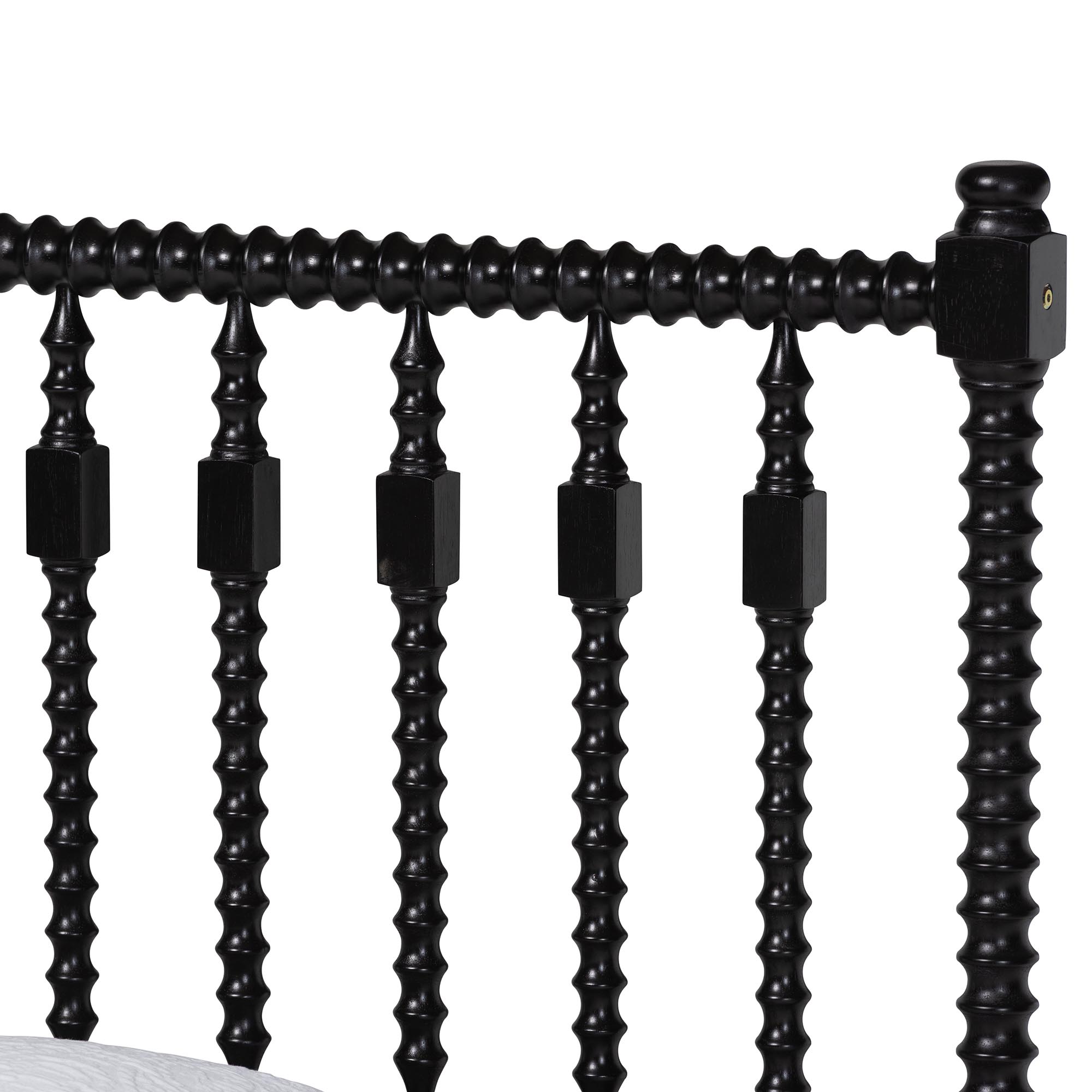 Baxton Studio Callison Spindle 5-Piece Bedroom Set - Farmhouse Platform Bed with Matching Dresser, Chest, and 2-Drawer Nightstands, Black, Queen