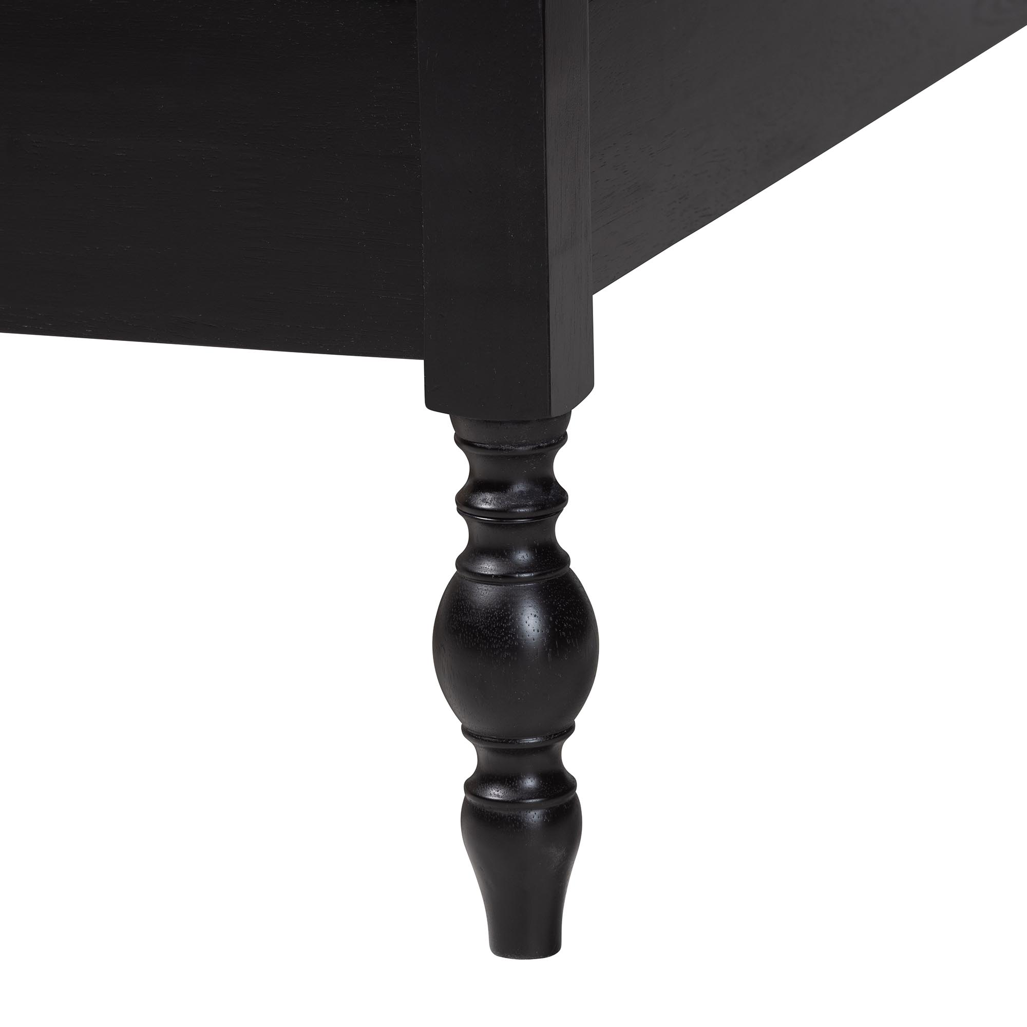Baxton Studio Denita Spindle 4-Piece Bedroom Set - Farmhouse Platform Bed with Matching Dresser, Chest, and 1-Drawer Nightstand, Black, Full