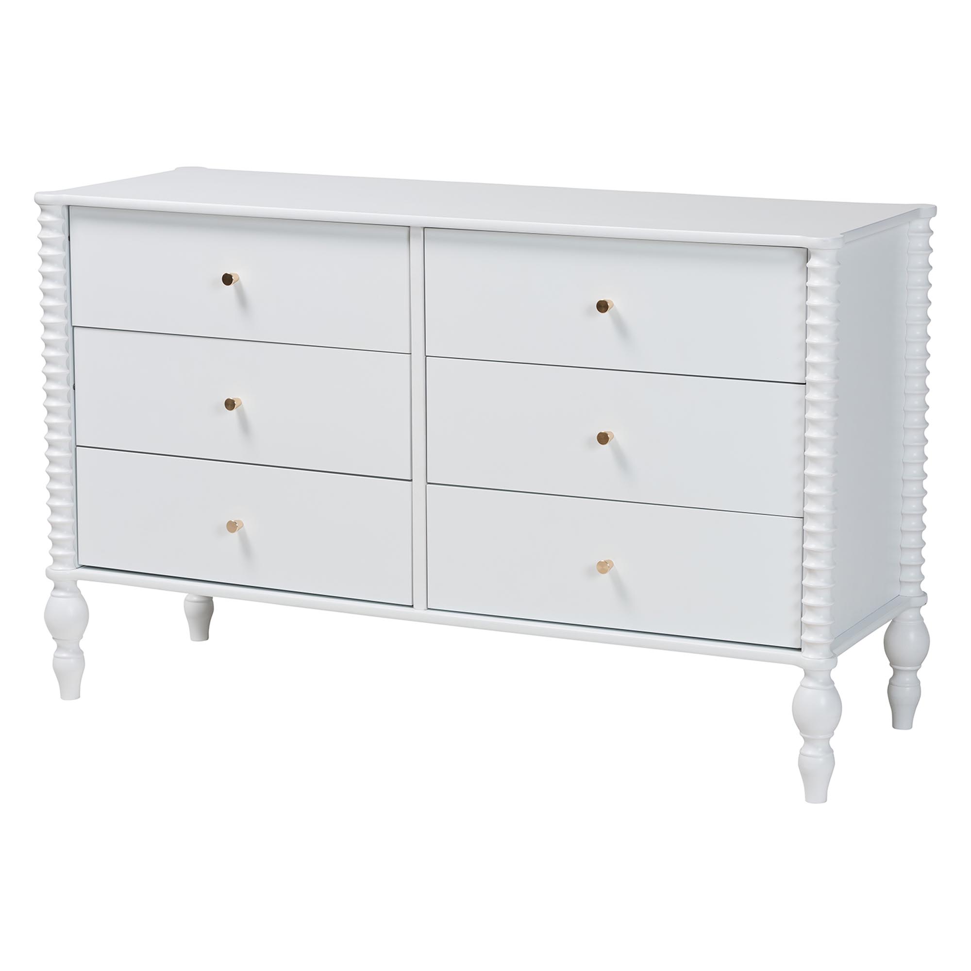 Baxton Studio Callison Spindle 4-Piece Bedroom Set - Farmhouse Platform Bed with Matching Dresser and 2-Drawer Nightstands, White, Twin