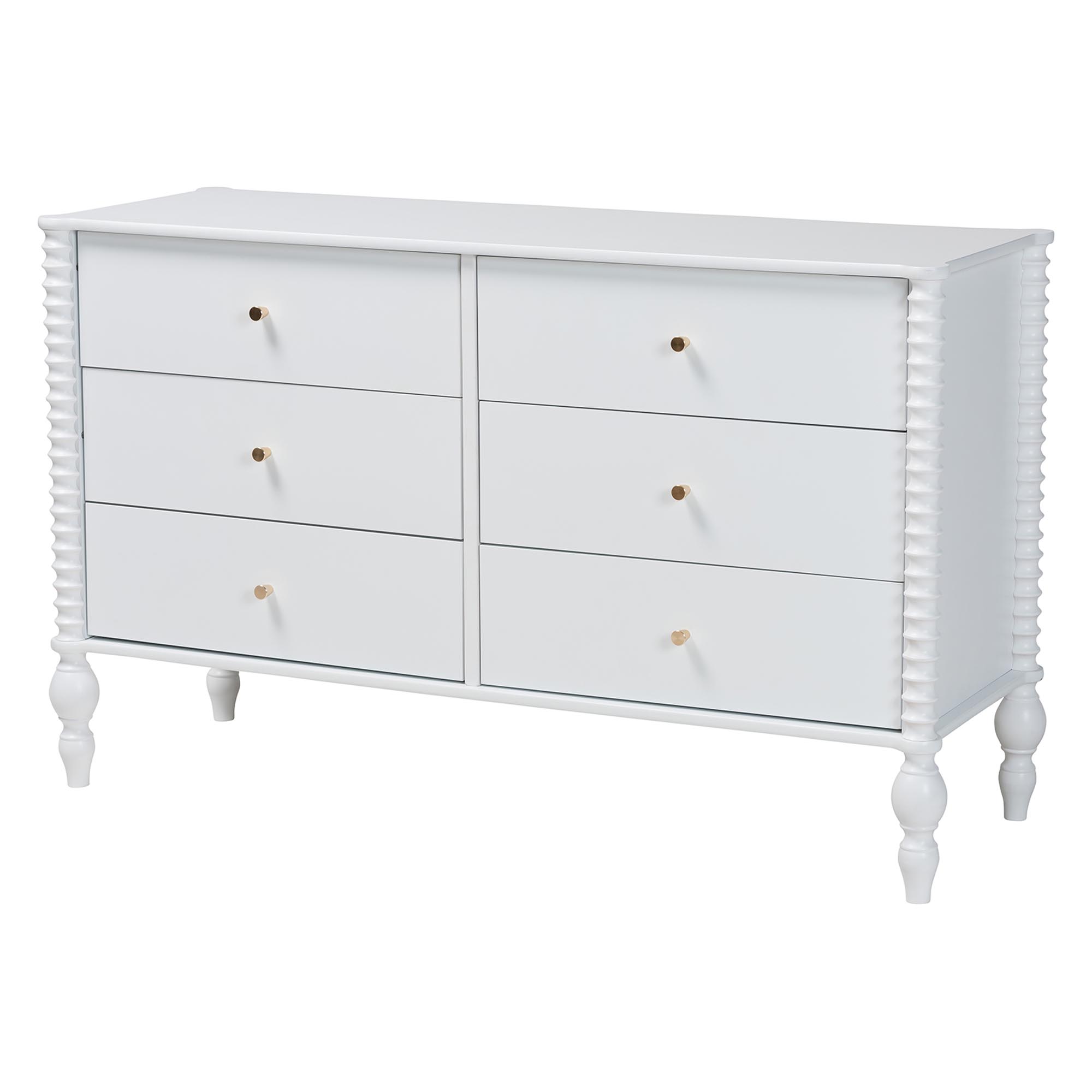 Baxton Studio Denita Spindle 4-Piece Bedroom Set - Farmhouse Platform Bed with Matching Dresser, Chest, and 1-Drawer Nightstand, White, Twin