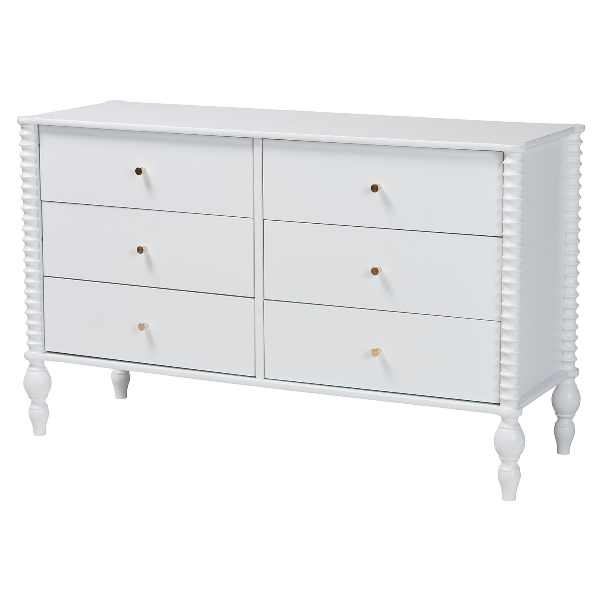 Baxton Studio Callison Spindle 4-Piece Bedroom Set - Farmhouse Platform Bed with Matching Dresser and 2-Drawer Nightstands, White, Queen