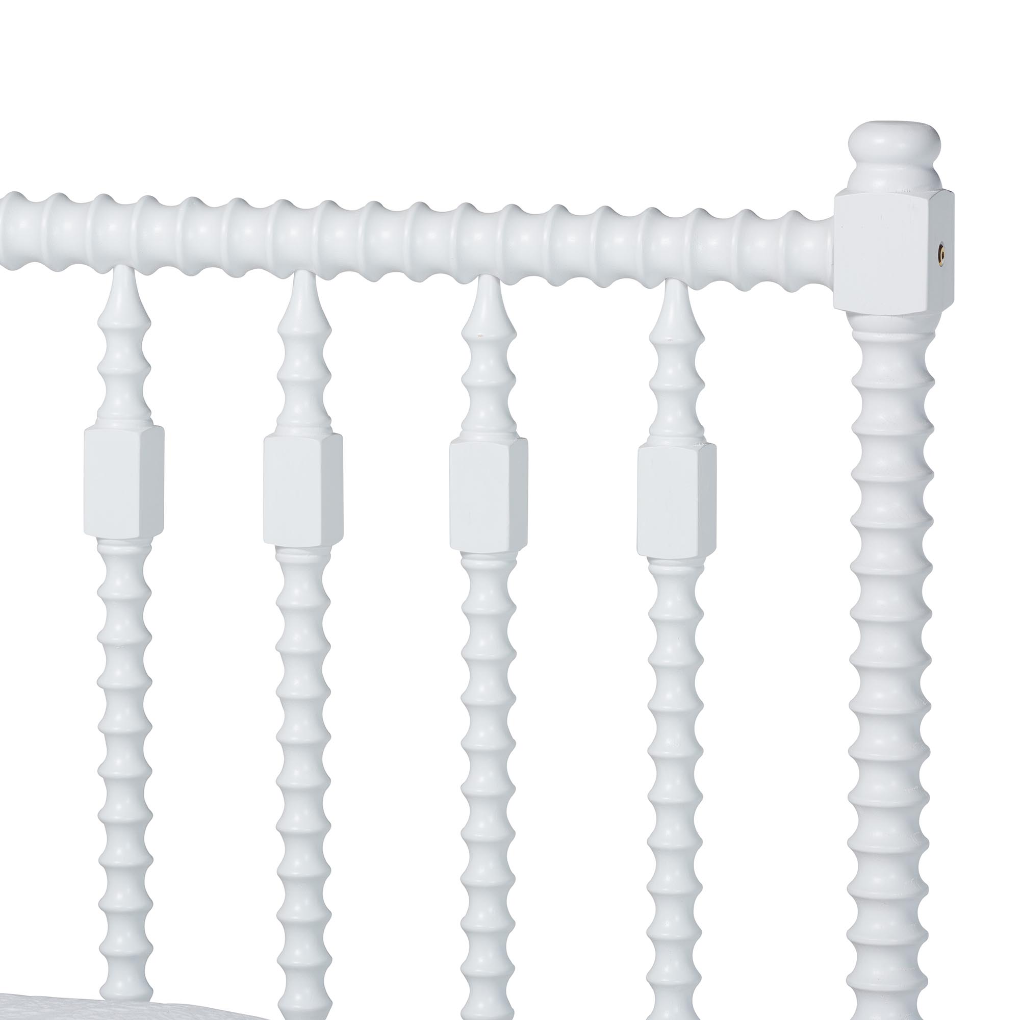 Baxton Studio Denita Spindle 4-Piece Bedroom Set - Farmhouse Platform Bed with Matching Dresser and 1-Drawer Nightstands, White, Full