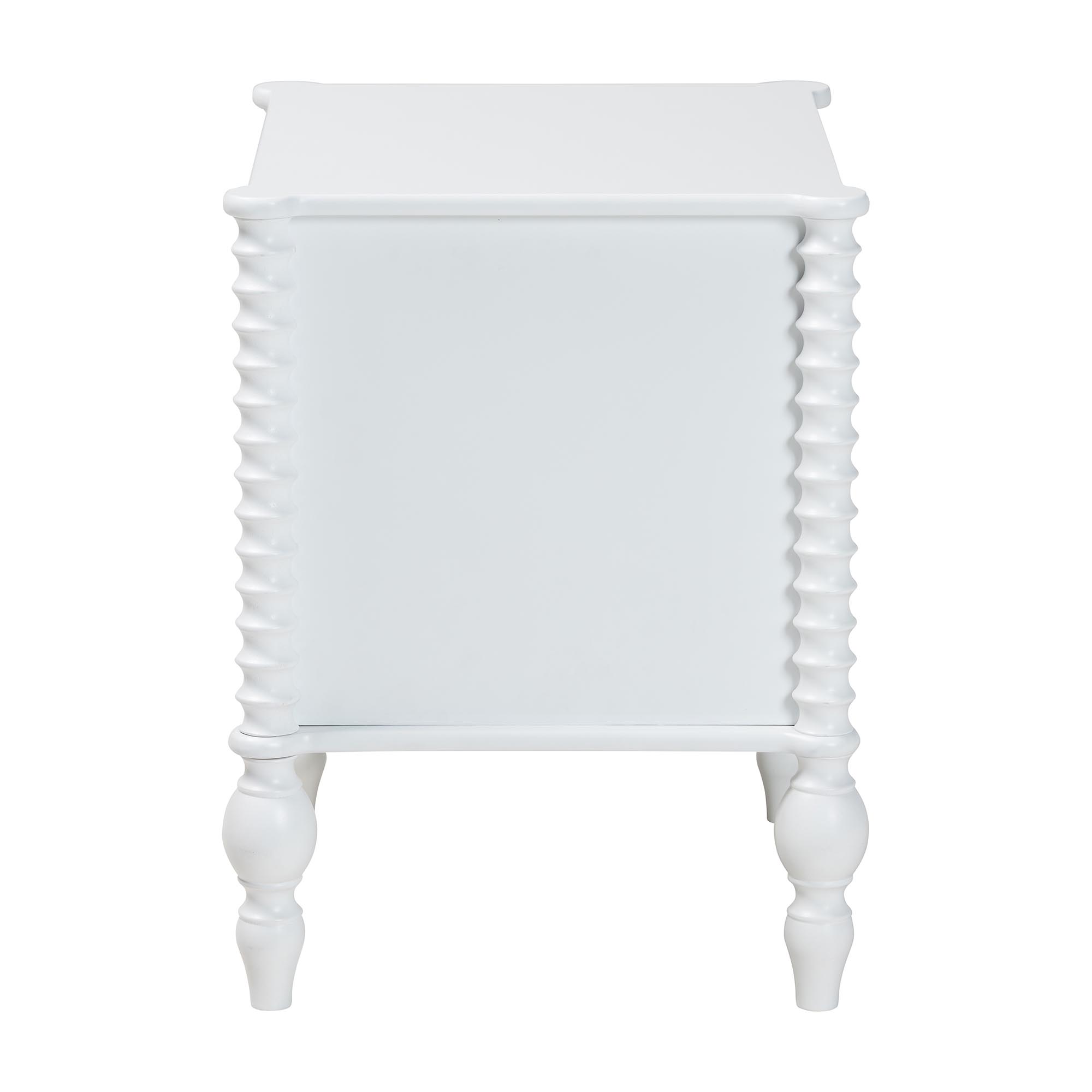 Baxton Studio Callison Spindle Nightstand - 2-Drawer Farmhouse Bedside Table with Turned Accents for Bedroom, White